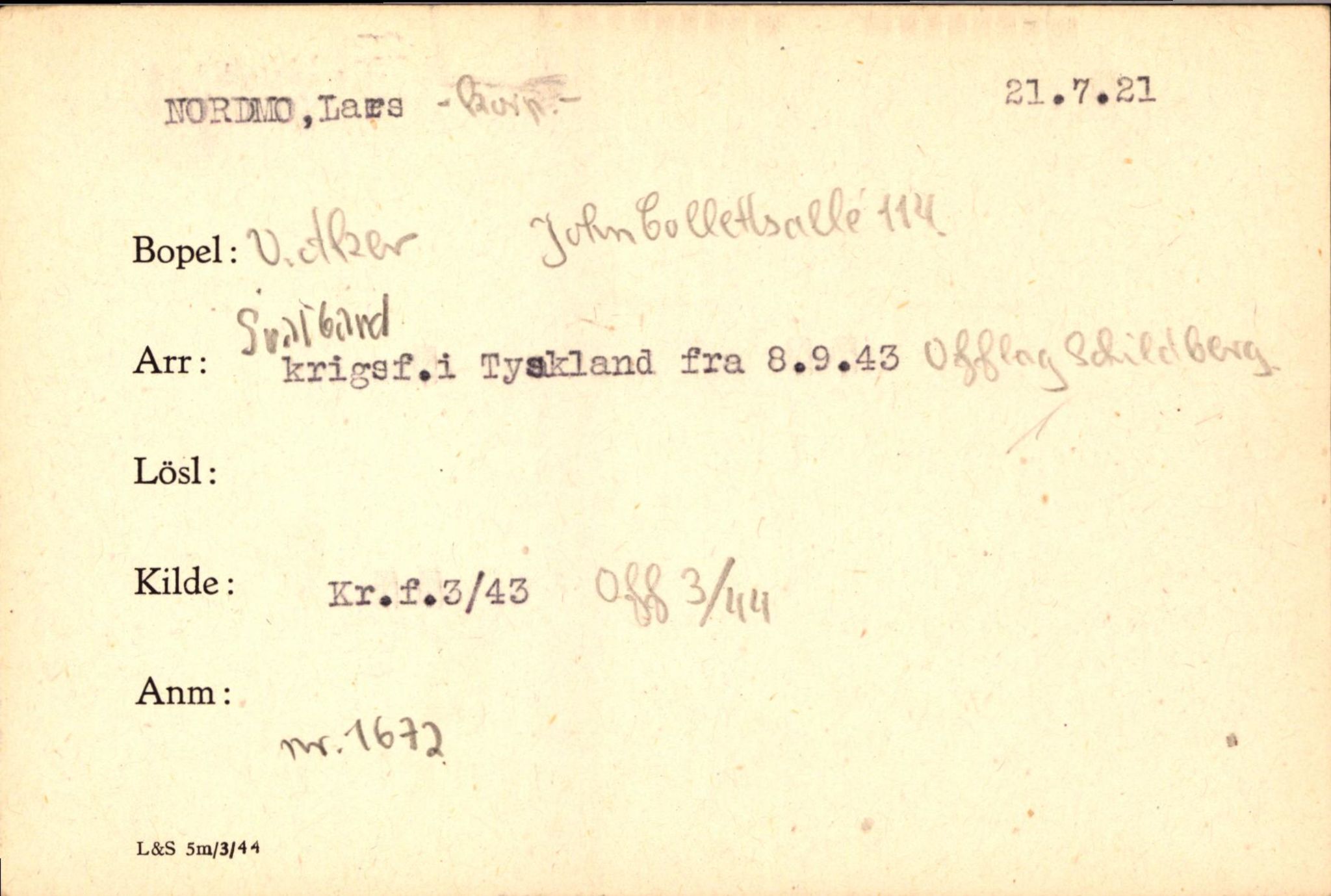 Forsvaret, Forsvarets krigshistoriske avdeling, AV/RA-RAFA-2017/Y/Yf/L0200: II-C-11-2102  -  Norske krigsfanger i Tyskland, 1940-1945, p. 790