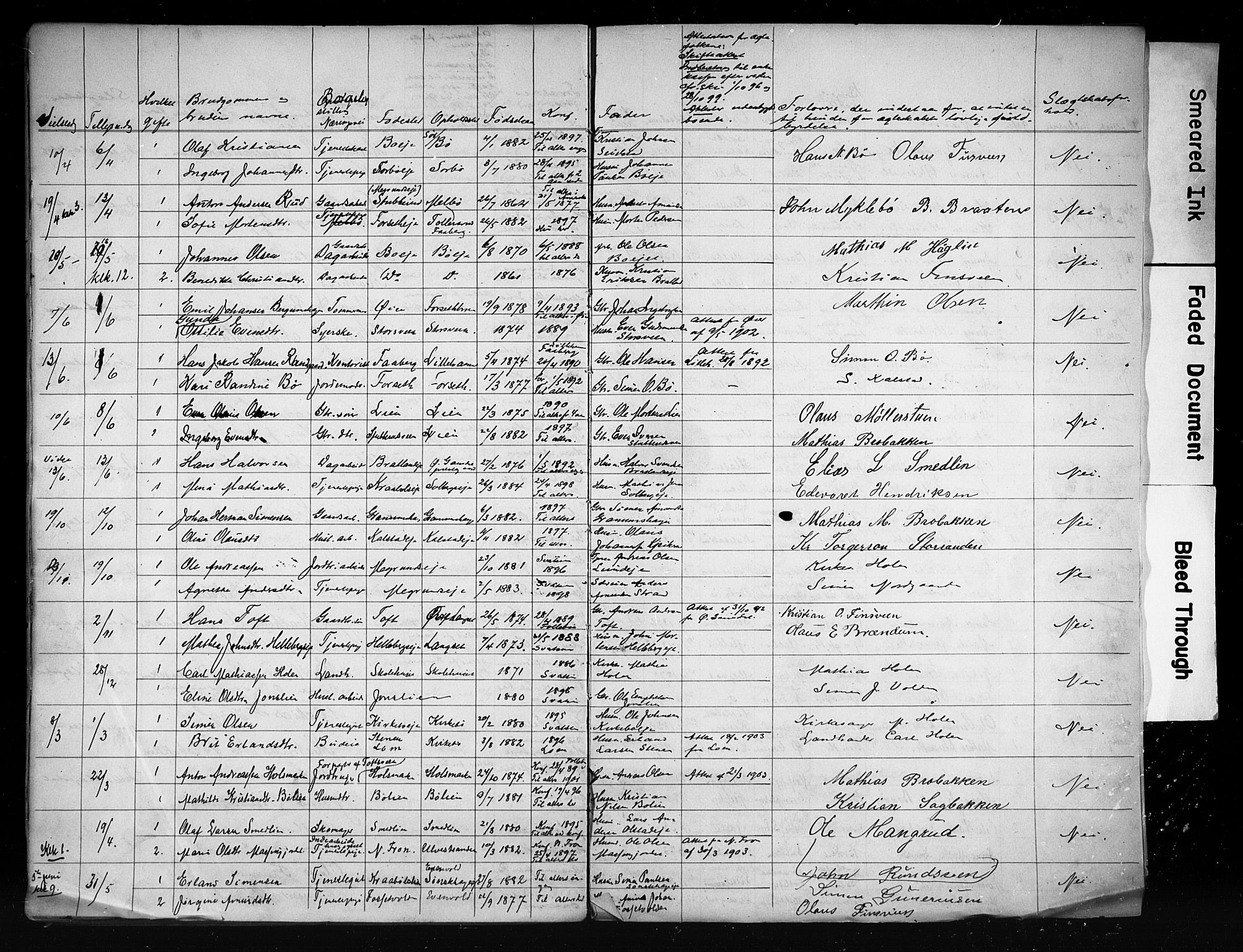 Vestre Gausdal prestekontor, AV/SAH-PREST-094/I/Ie: Banns register no. 1, 1885-1910