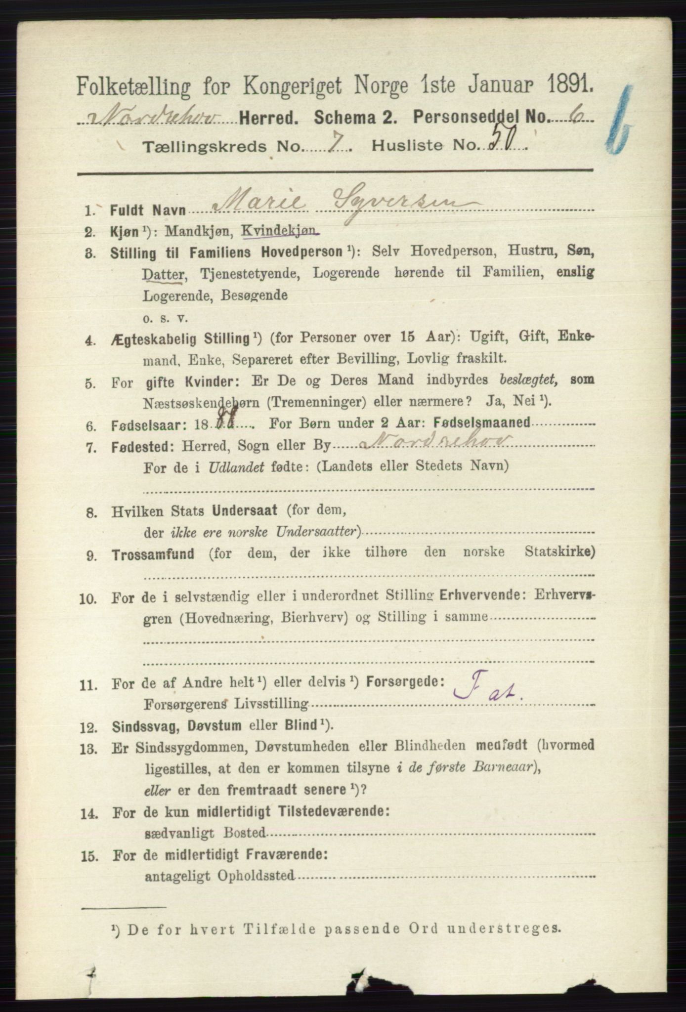 RA, 1891 census for 0613 Norderhov, 1891, p. 5386