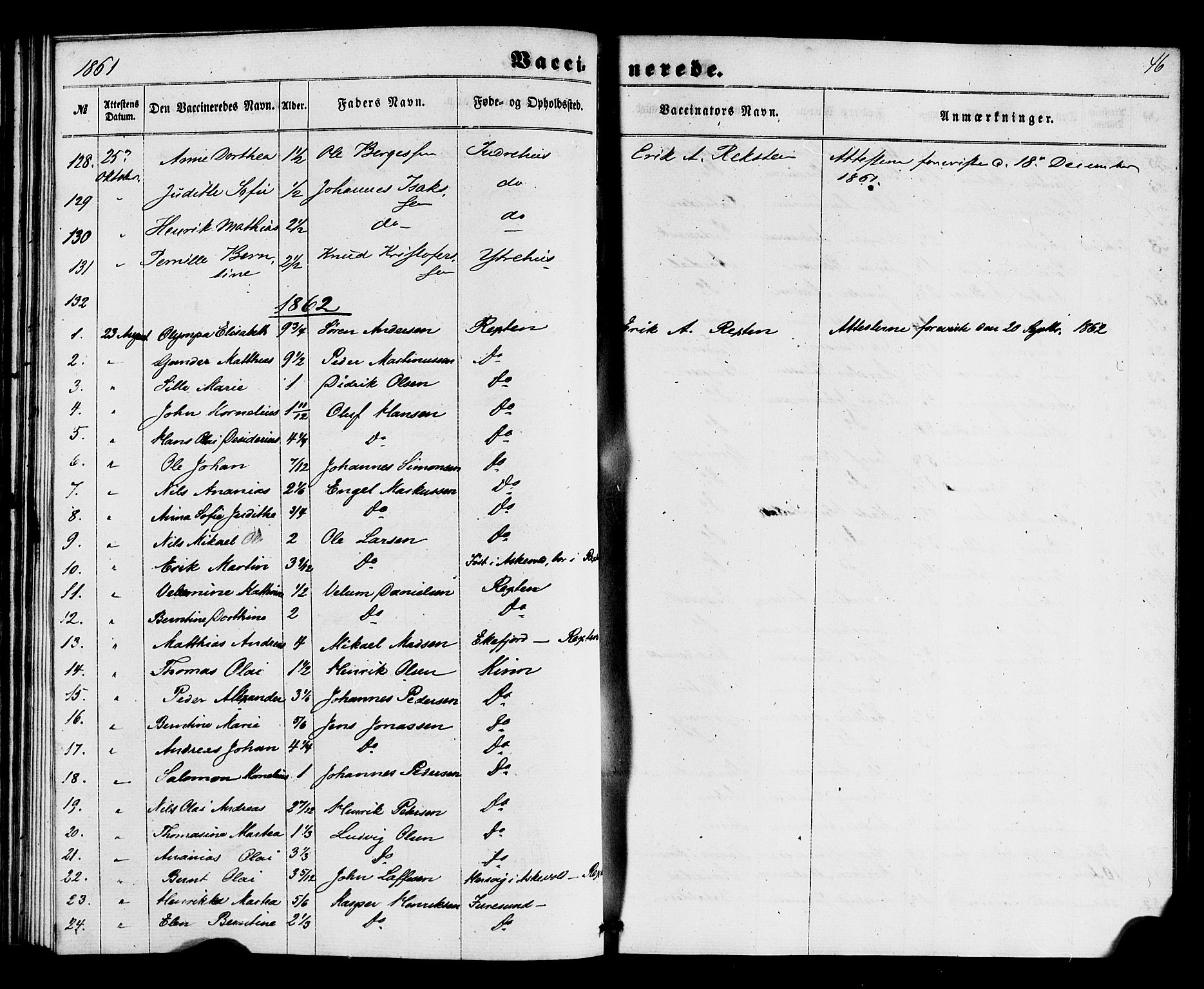 Kinn sokneprestembete, SAB/A-80801/H/Haa/Haaa/L0017: Parish register (official) no. A 17, 1858-1867, p. 46