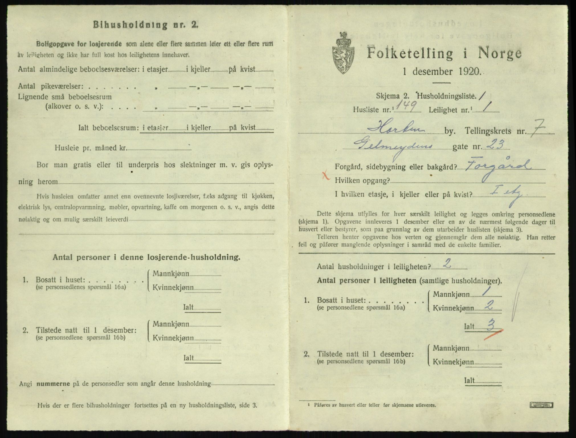 SAKO, 1920 census for Horten, 1920, p. 7733