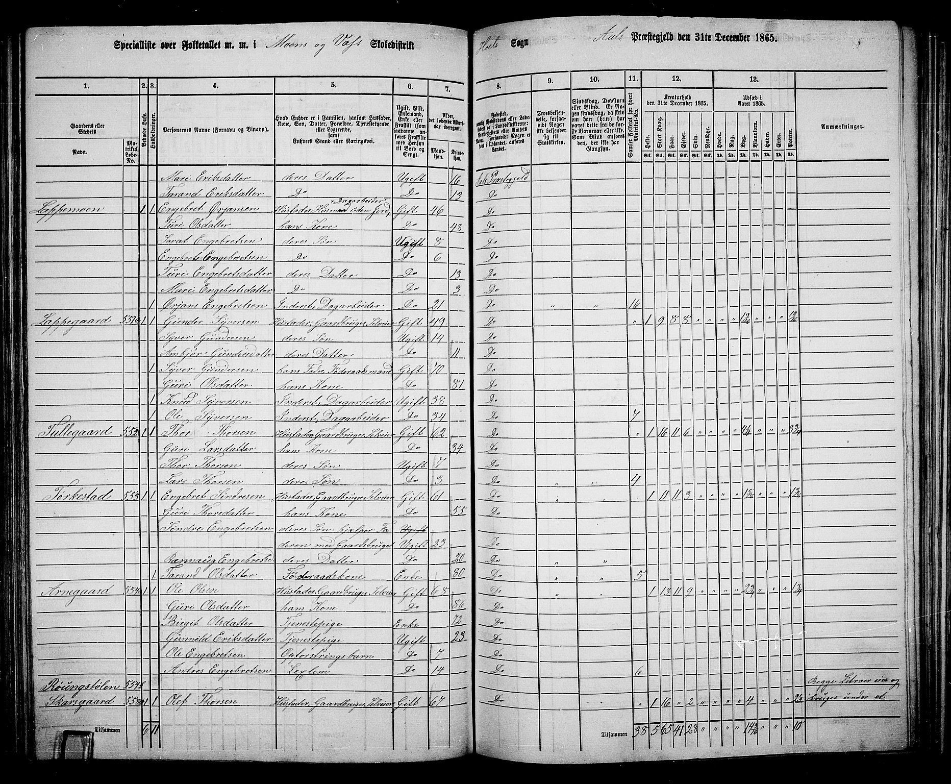 RA, 1865 census for Ål, 1865, p. 177