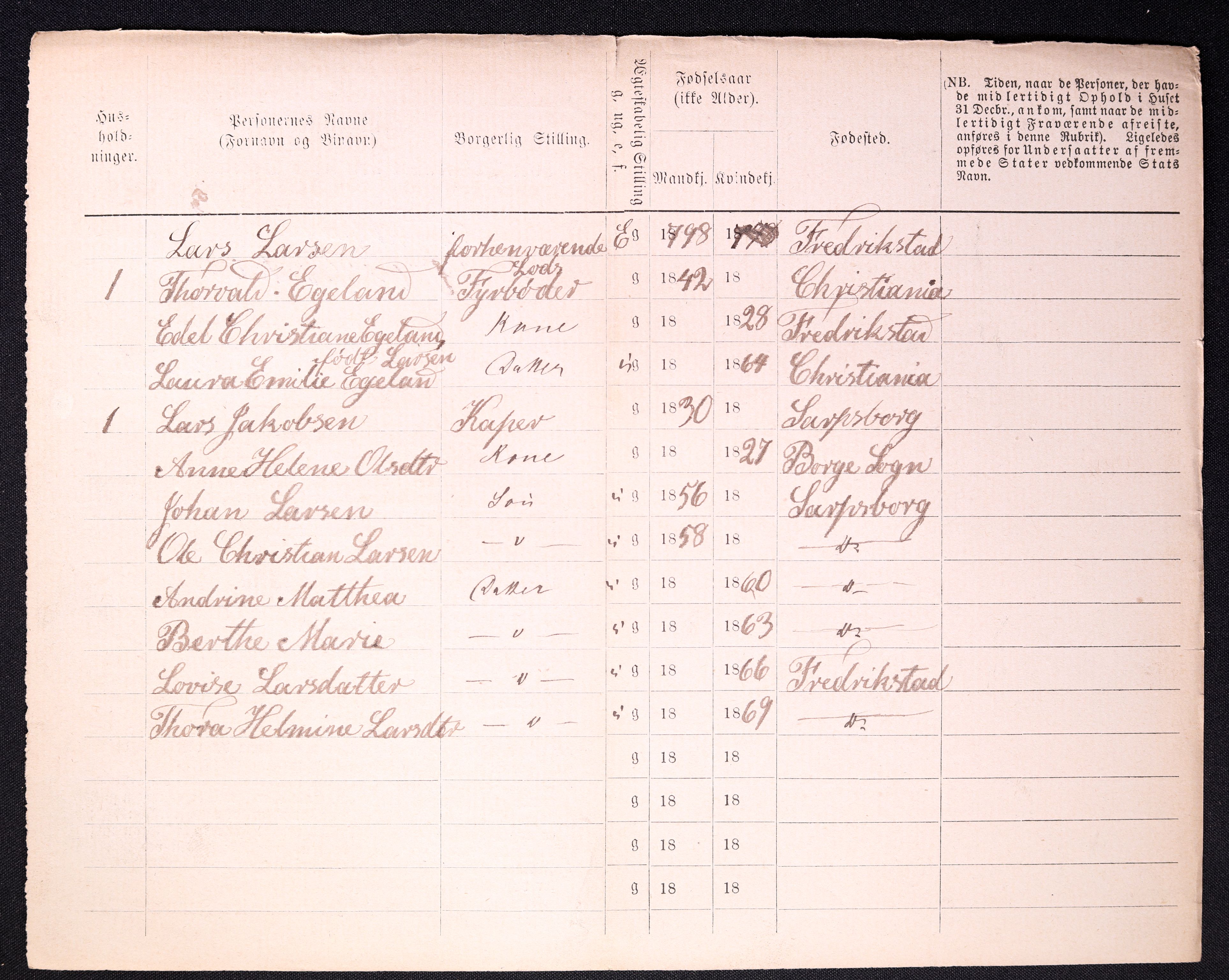 RA, 1870 census for 0103 Fredrikstad, 1870, p. 1556