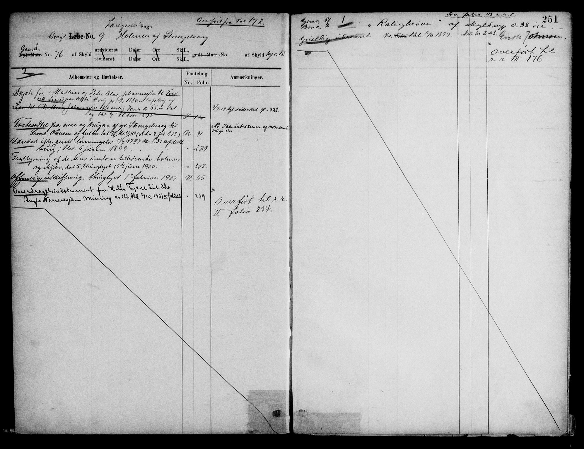Vesterålen sorenskriveri, SAT/A-4180/1/2/2A/L0029: Mortgage register no. 29, 1884-1907, p. 251