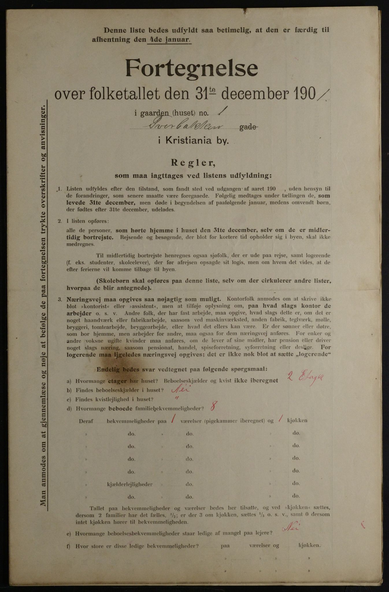 OBA, Municipal Census 1901 for Kristiania, 1901, p. 18042