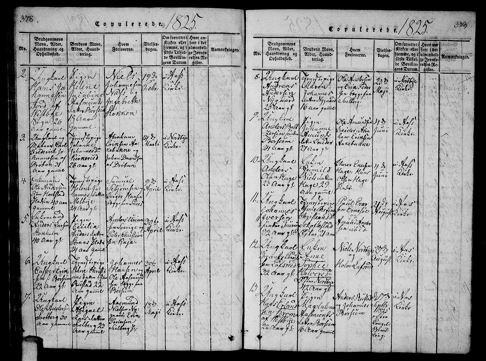 Ås prestekontor Kirkebøker, SAO/A-10894/G/Ga/L0002: Parish register (copy) no. I 2, 1820-1836, p. 378-379