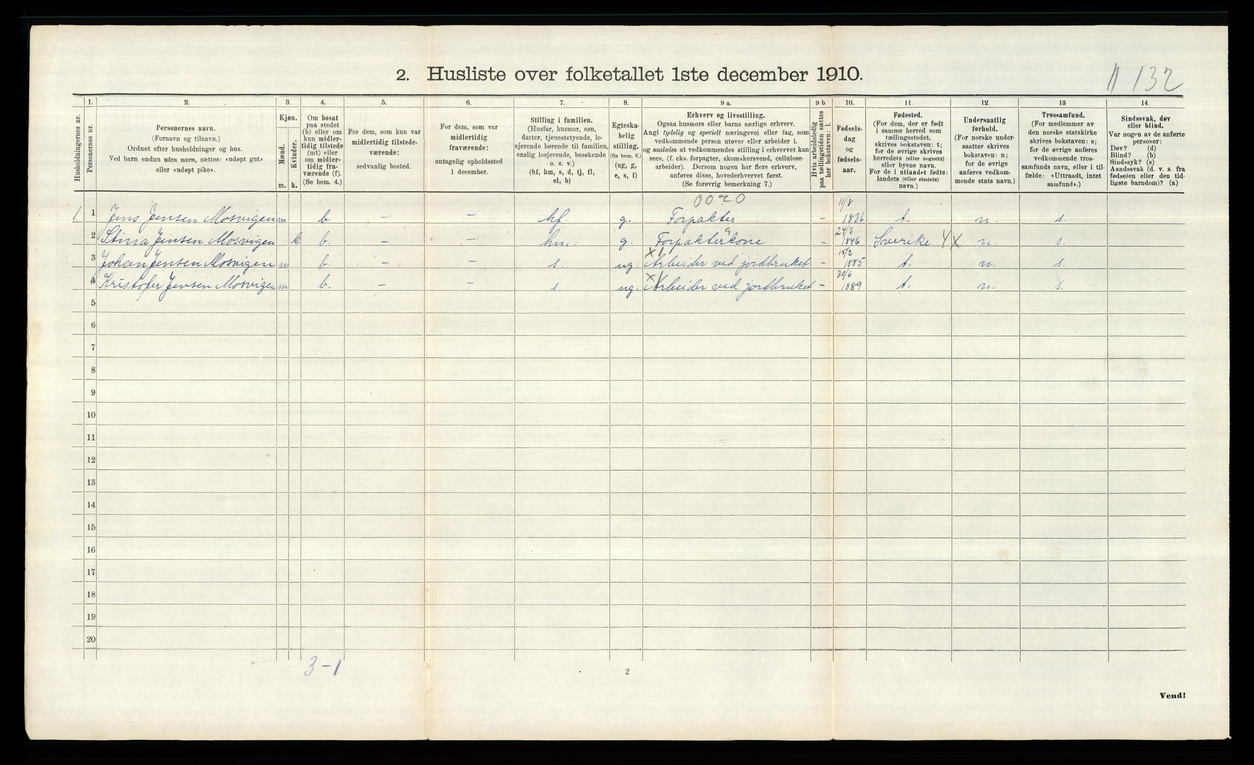 RA, 1910 census for Aremark, 1910, p. 204