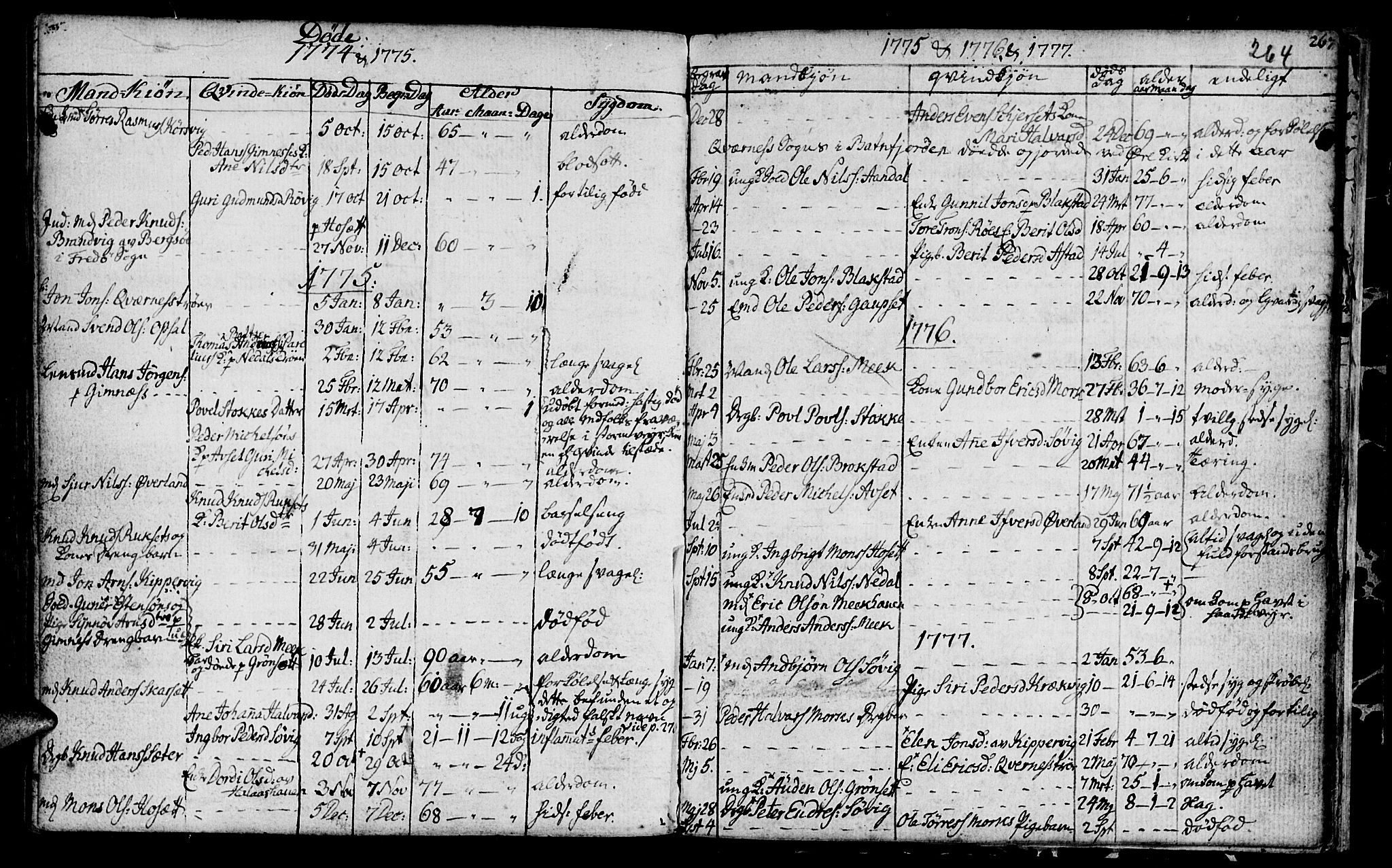 Ministerialprotokoller, klokkerbøker og fødselsregistre - Møre og Romsdal, AV/SAT-A-1454/568/L0798: Parish register (official) no. 568A07, 1753-1780, p. 263-264