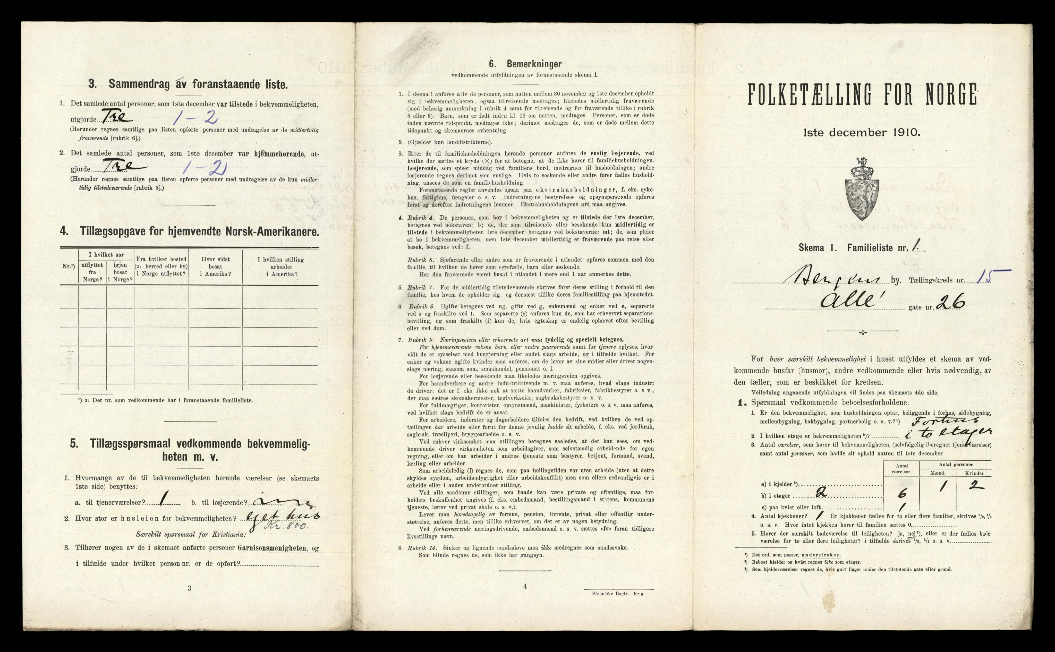 RA, 1910 census for Bergen, 1910, p. 4799