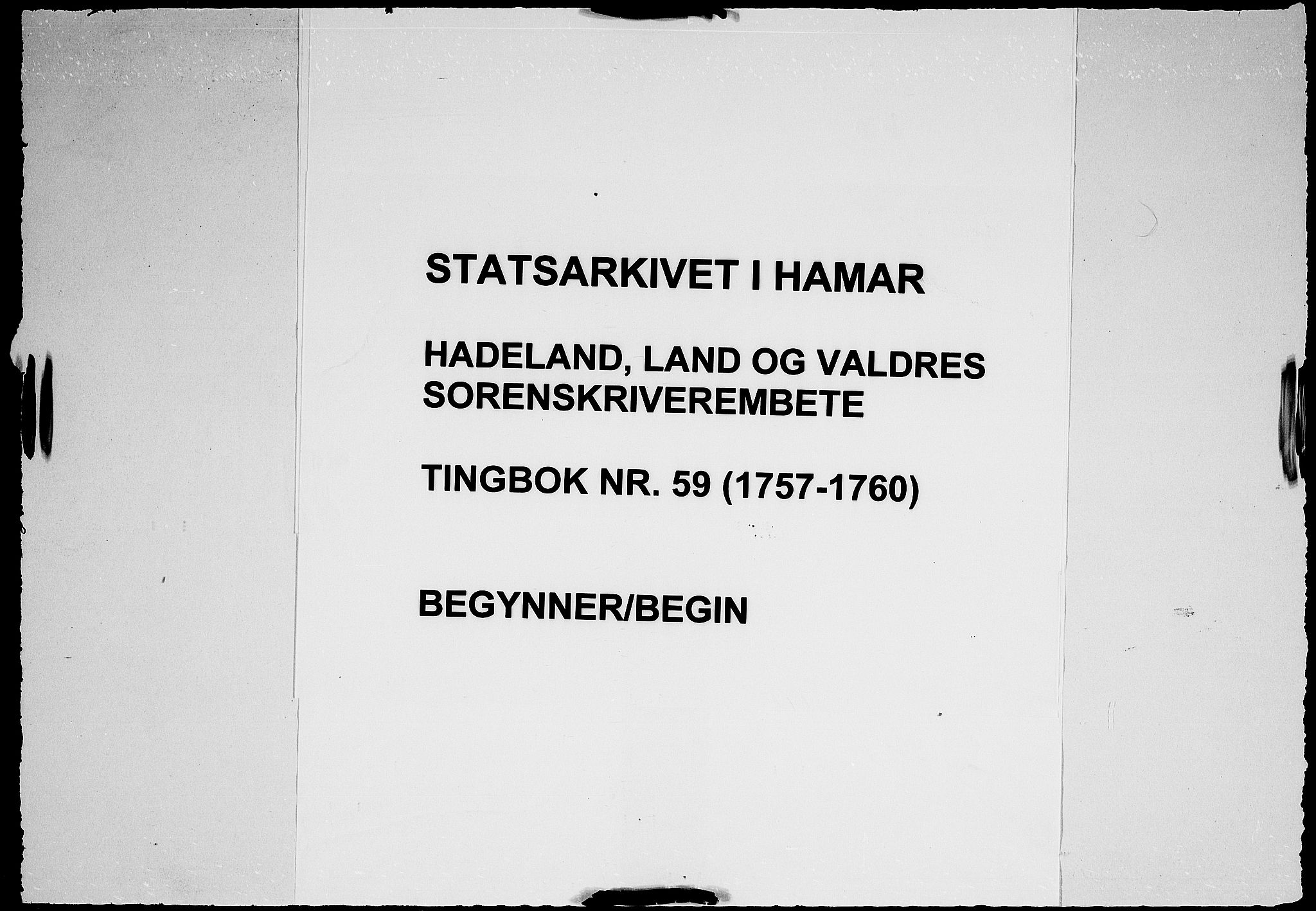 Hadeland, Land og Valdres sorenskriveri, SAH/TING-028/G/Gb/L0059: Tingbok, 1757-1760