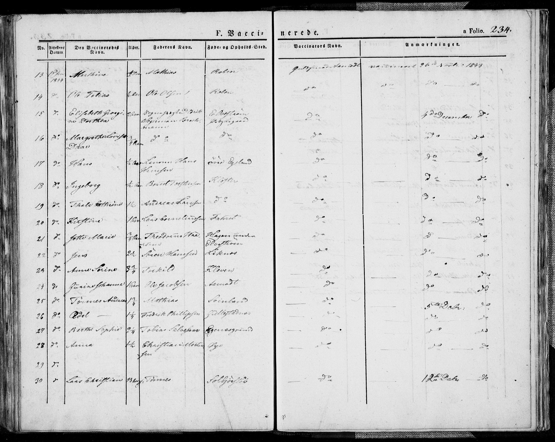 Kvinesdal sokneprestkontor, AV/SAK-1111-0026/F/Fa/Fab/L0004: Parish register (official) no. A 4, 1829-1843, p. 234