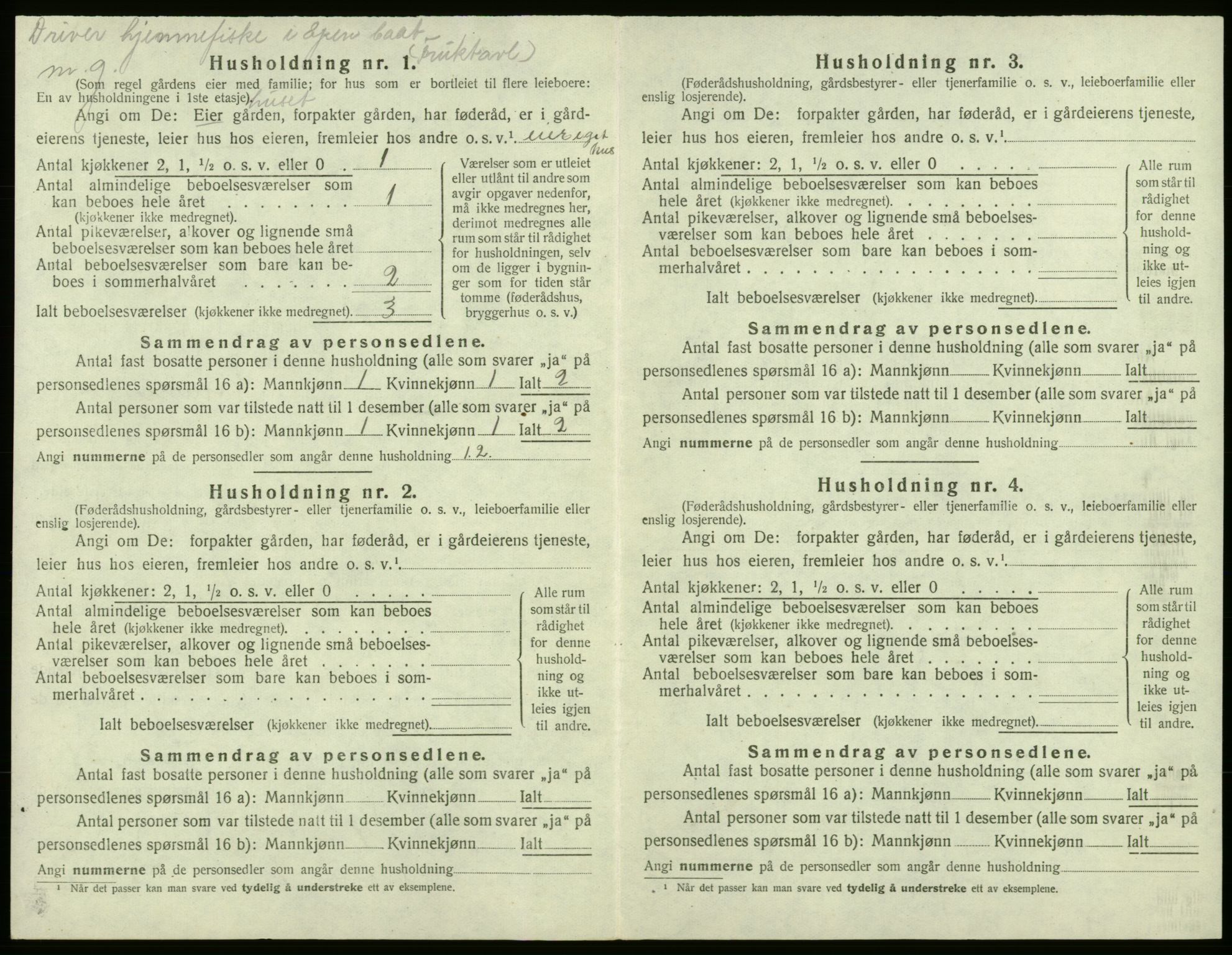 SAB, 1920 census for Bremnes, 1920, p. 130