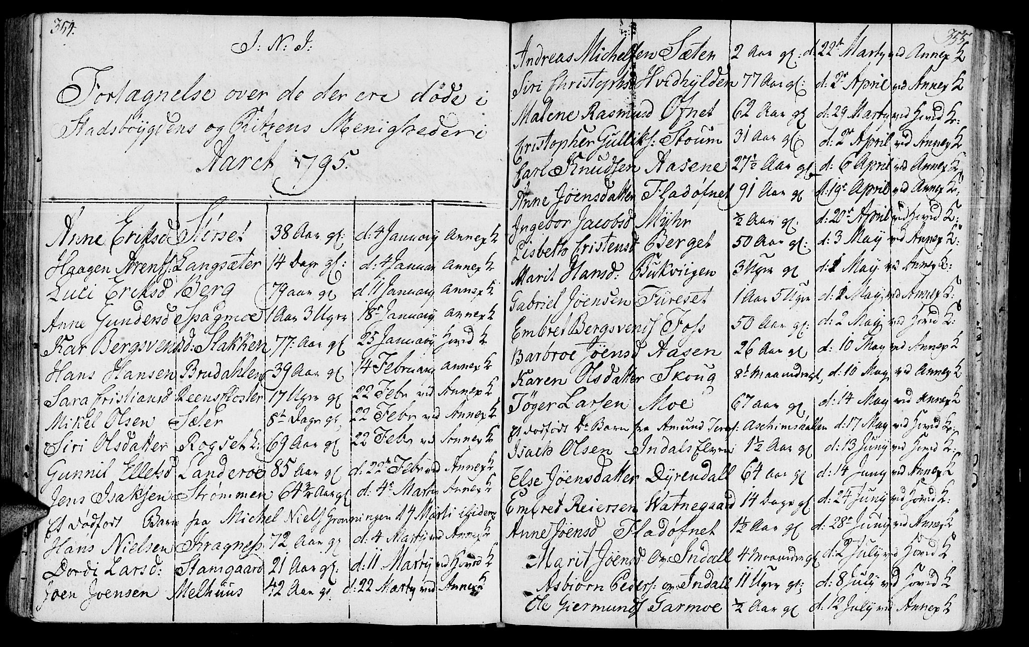 Ministerialprotokoller, klokkerbøker og fødselsregistre - Sør-Trøndelag, SAT/A-1456/646/L0606: Parish register (official) no. 646A04, 1791-1805, p. 354-355