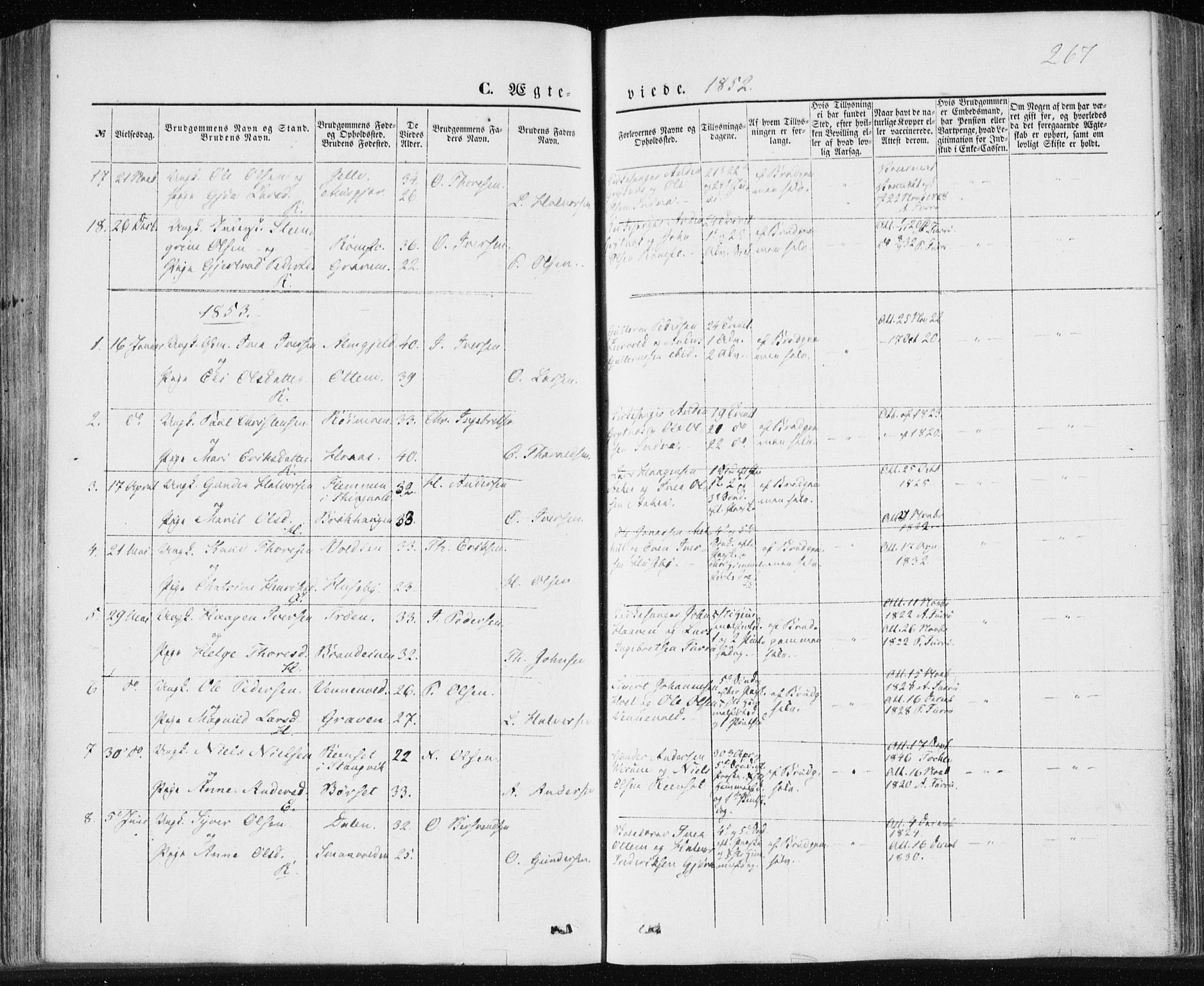 Ministerialprotokoller, klokkerbøker og fødselsregistre - Møre og Romsdal, AV/SAT-A-1454/590/L1013: Parish register (official) no. 590A05, 1847-1877, p. 267