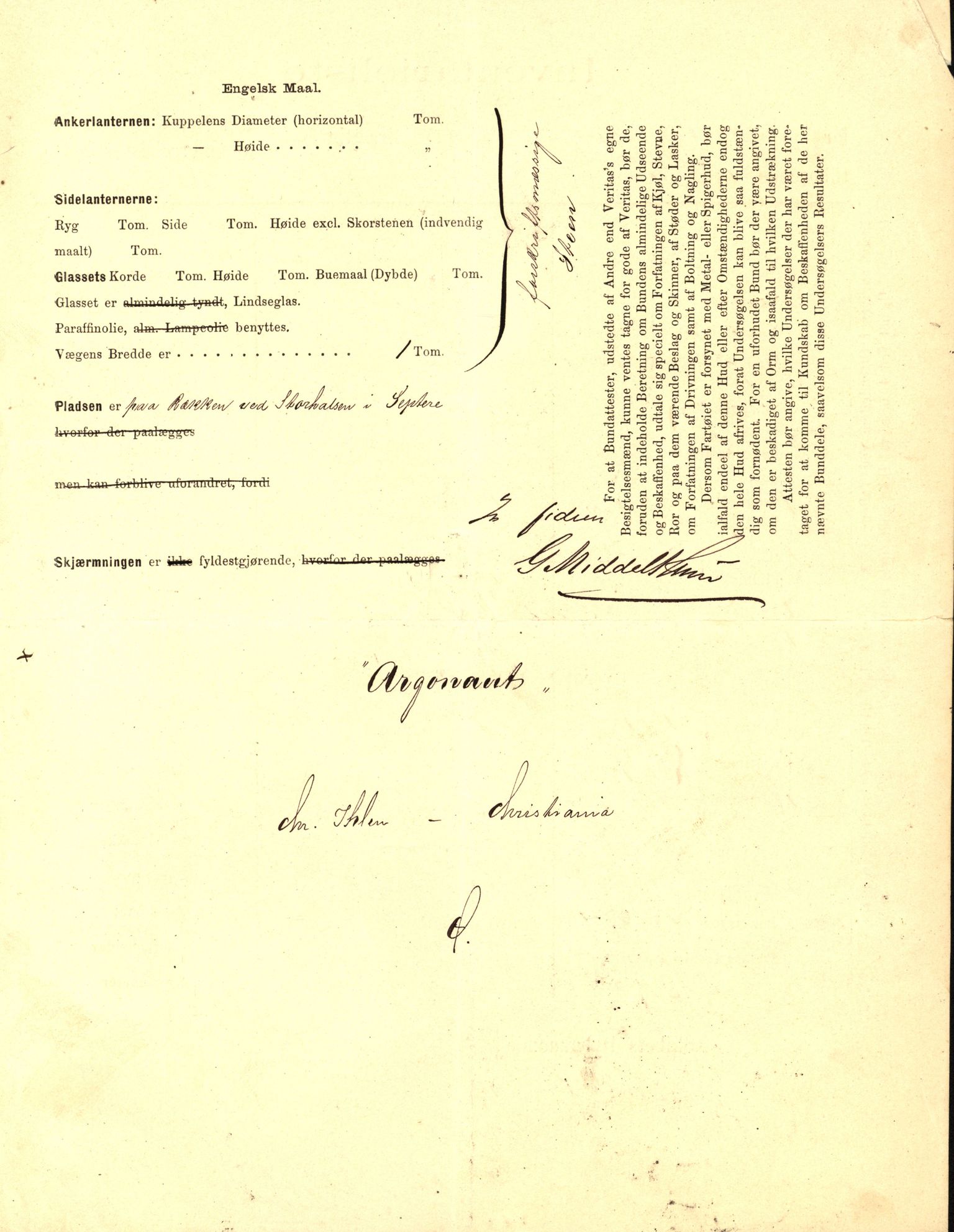 Pa 63 - Østlandske skibsassuranceforening, VEMU/A-1079/G/Ga/L0015/0009: Havaridokumenter / Insulan, Nymph, Argonaut, 1882, p. 51