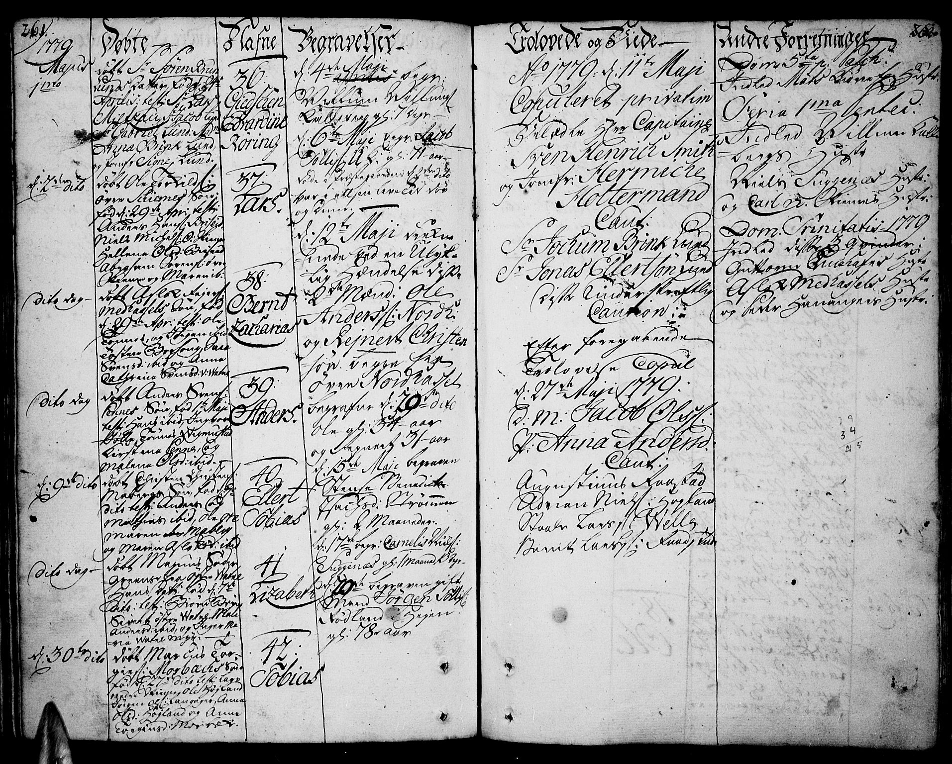 Lista sokneprestkontor, SAK/1111-0027/F/Fa/L0004: Parish register (official) no. A 4, 1768-1794, p. 261-262