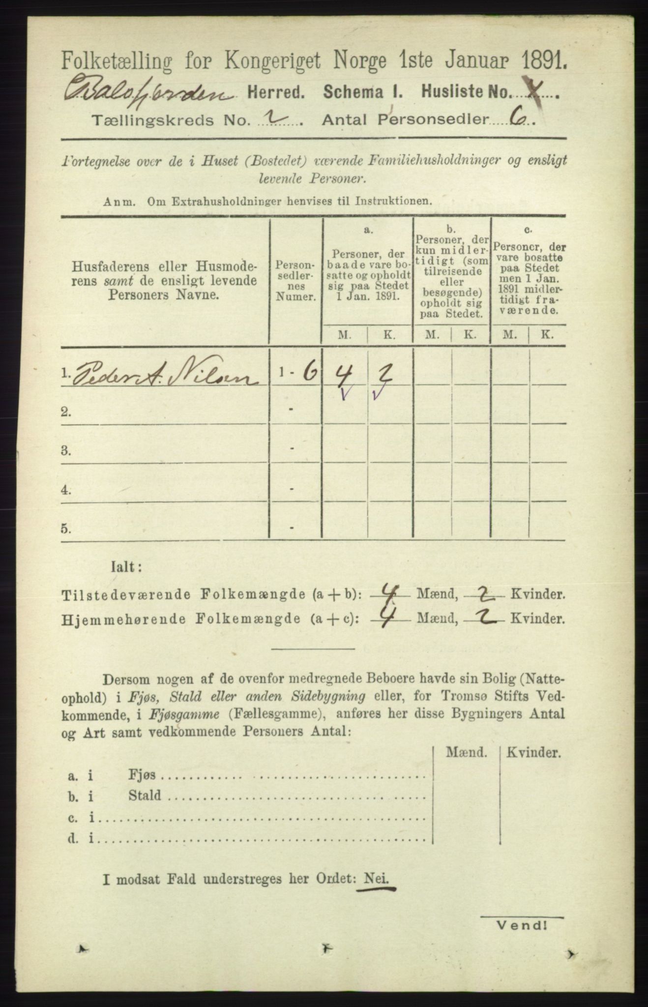 RA, 1891 census for 1933 Balsfjord, 1891, p. 479