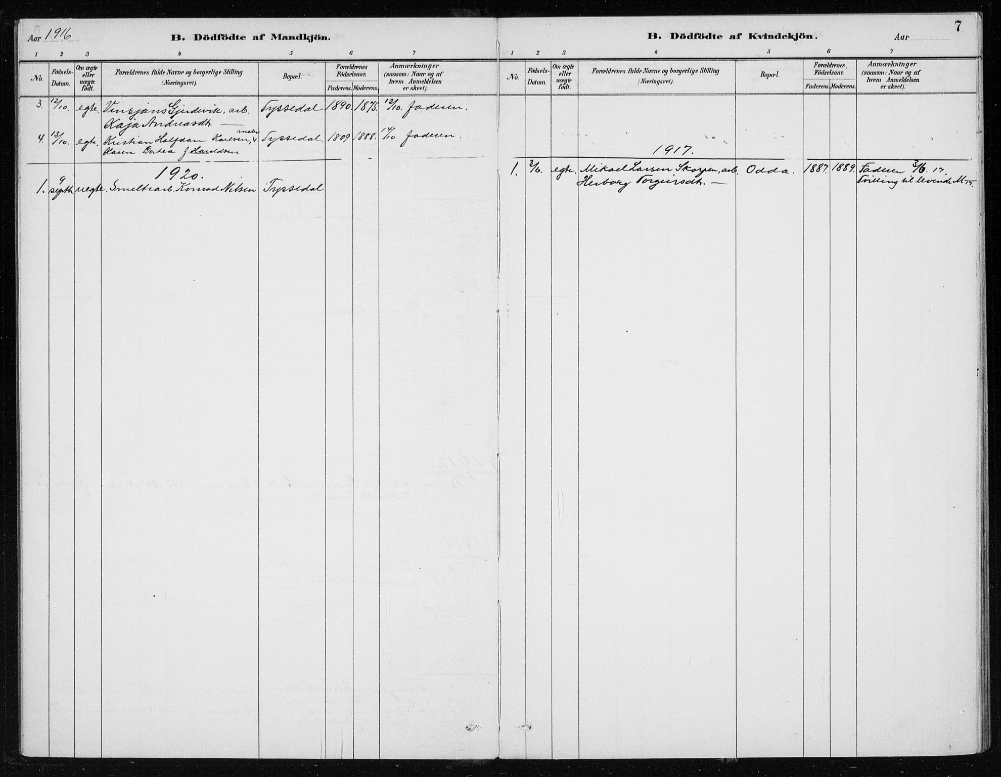 Odda Sokneprestembete, SAB/A-77201/H/Haa: Parish register (official) no. D 1, 1887-1914, p. 7