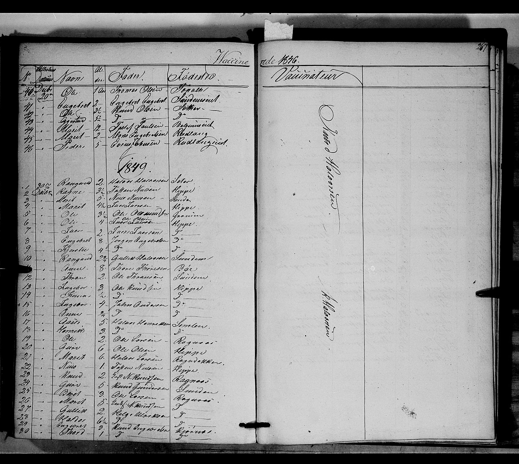 Nord-Aurdal prestekontor, SAH/PREST-132/H/Ha/Haa/L0006: Parish register (official) no. 6, 1842-1863, p. 267