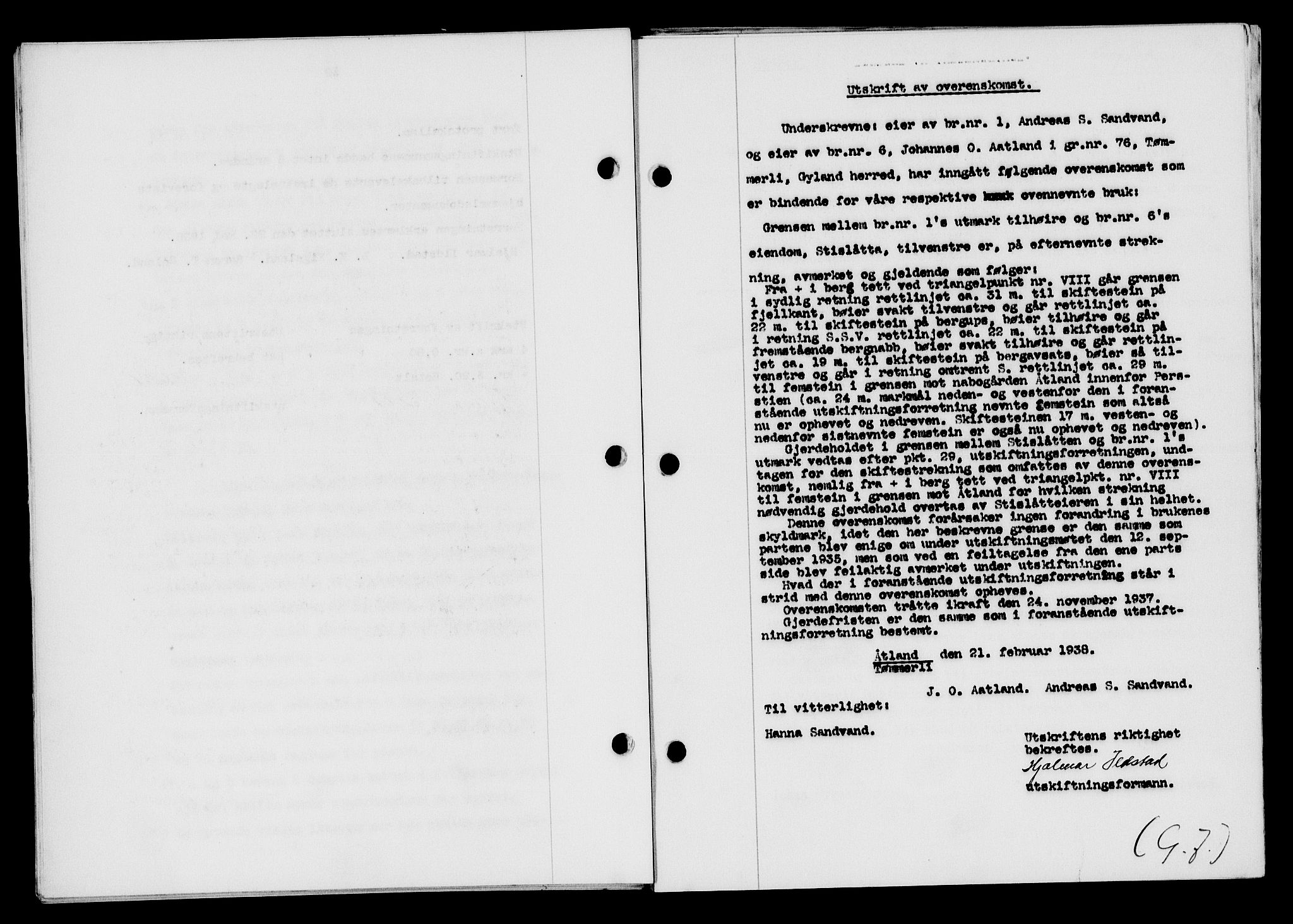 Flekkefjord sorenskriveri, SAK/1221-0001/G/Gb/Gba/L0054: Mortgage book no. A-2, 1937-1938, Diary no: : 167/1938