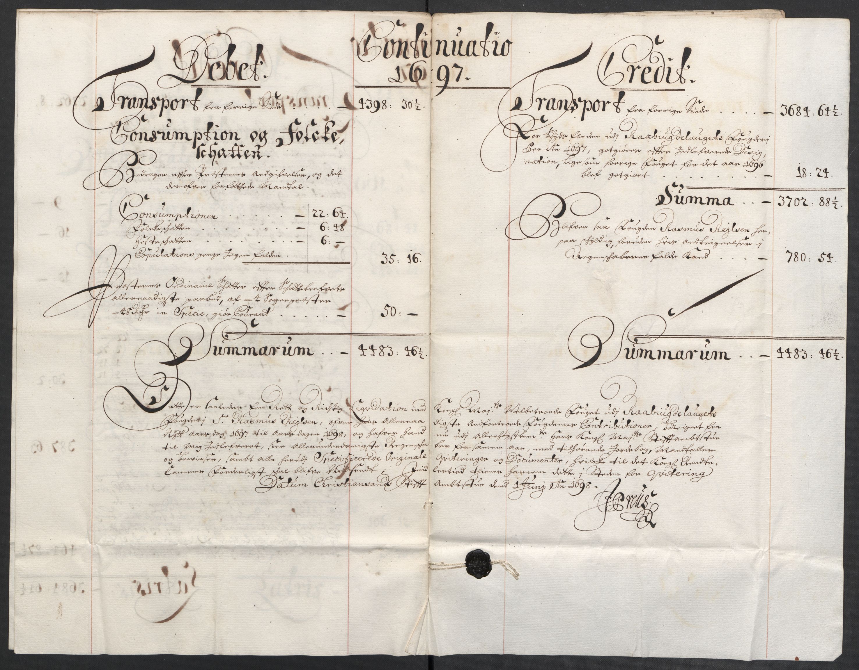 Rentekammeret inntil 1814, Reviderte regnskaper, Fogderegnskap, RA/EA-4092/R40/L2445: Fogderegnskap Råbyggelag, 1697-1699, p. 6