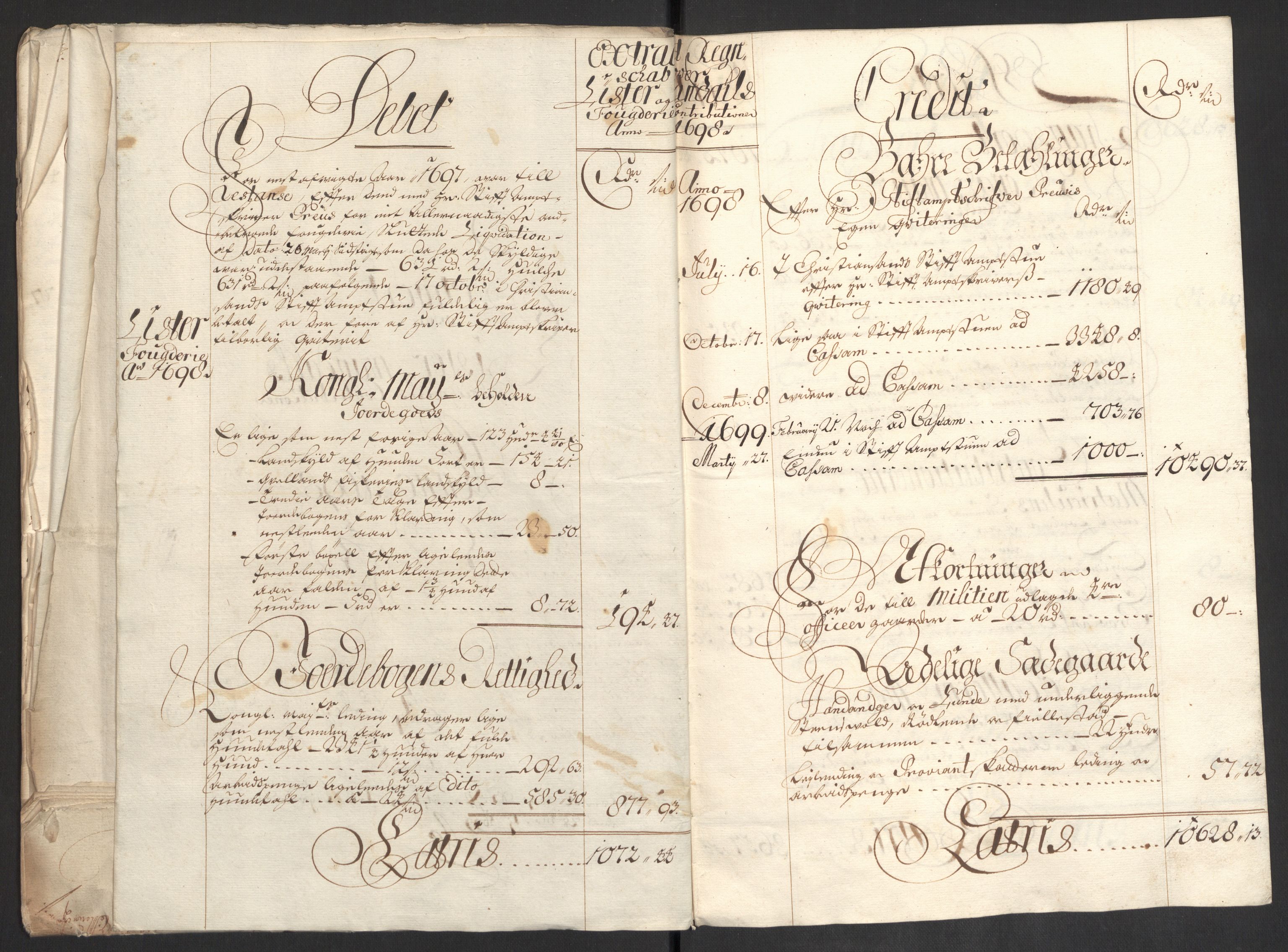 Rentekammeret inntil 1814, Reviderte regnskaper, Fogderegnskap, AV/RA-EA-4092/R43/L2547: Fogderegnskap Lista og Mandal, 1698-1699, p. 12