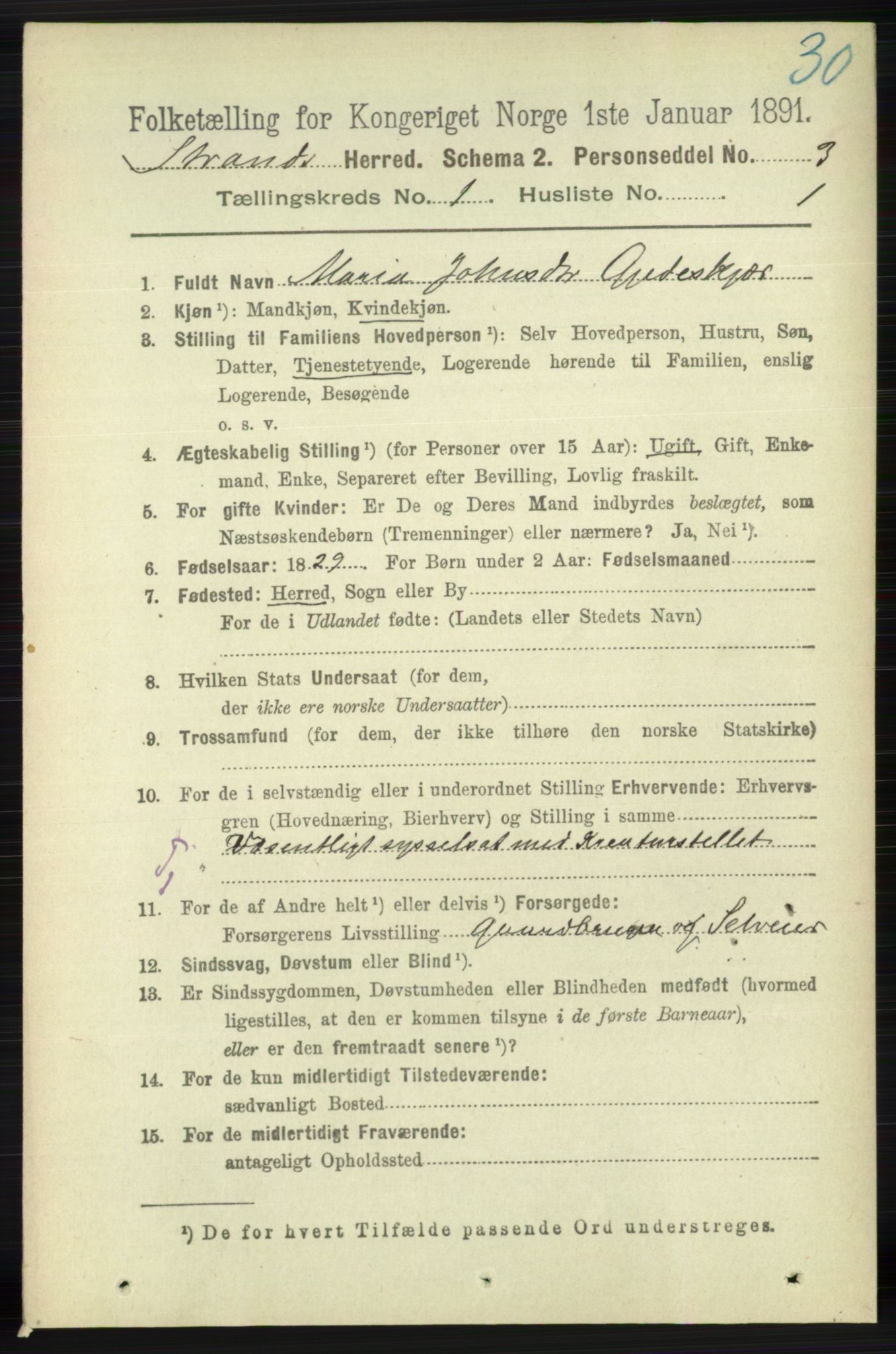 RA, 1891 census for 1130 Strand, 1891, p. 84