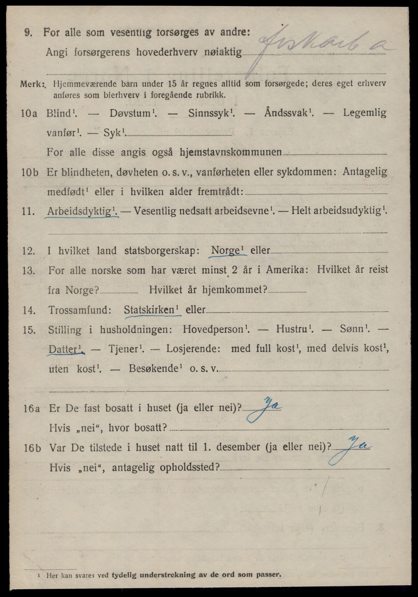 SAT, 1920 census for Bremsnes, 1920, p. 4368