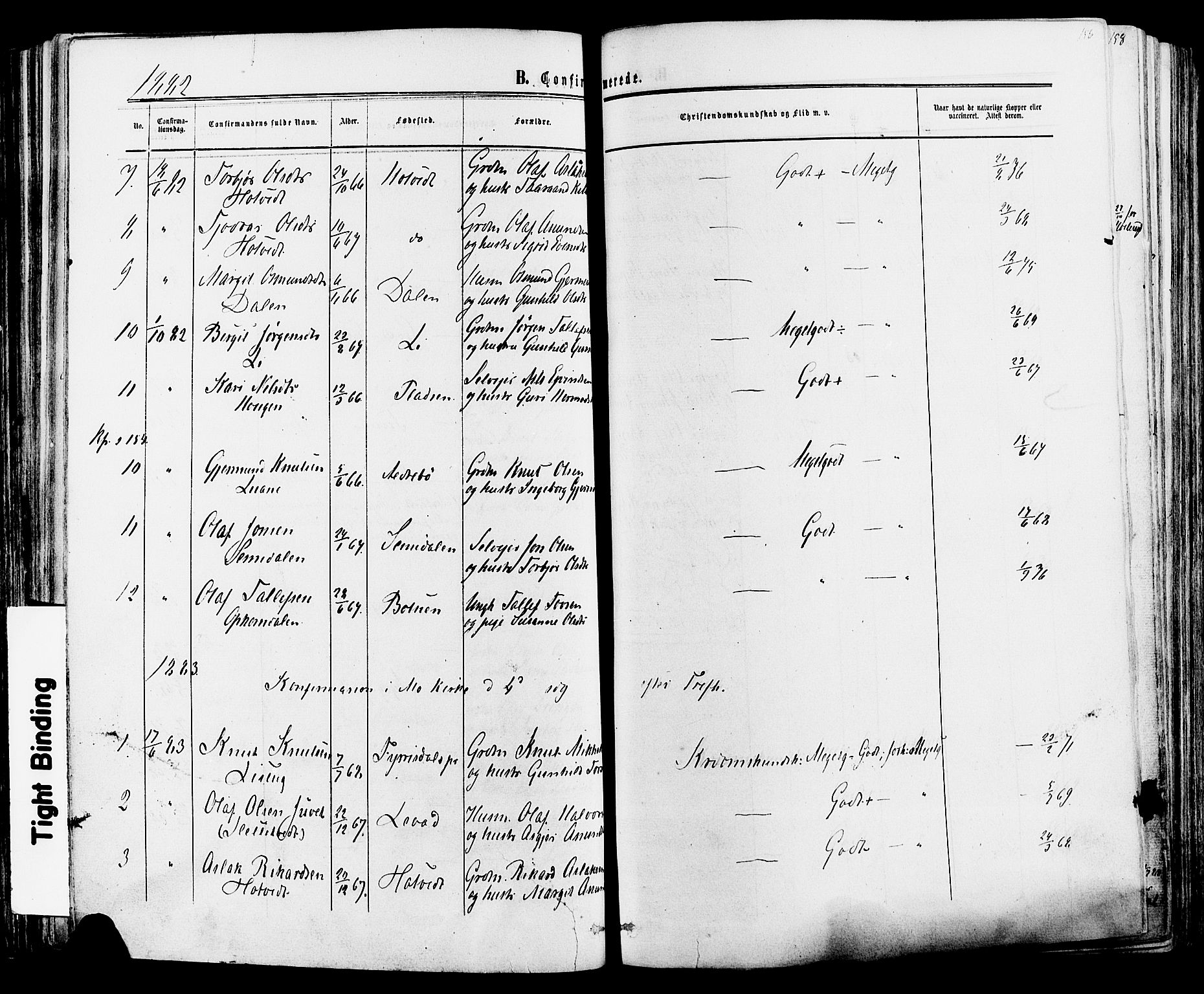 Mo kirkebøker, SAKO/A-286/F/Fa/L0006: Parish register (official) no. I 6, 1865-1885, p. 156
