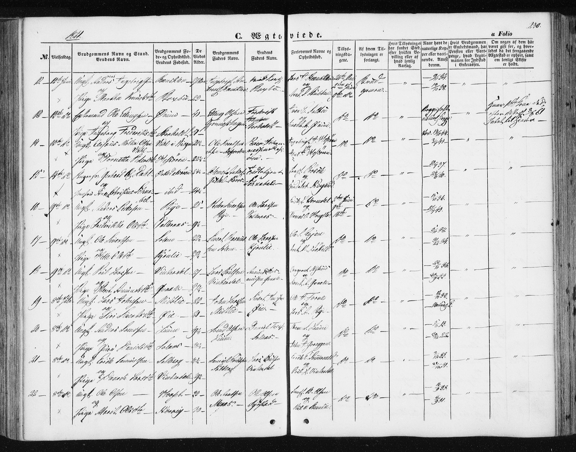 Ministerialprotokoller, klokkerbøker og fødselsregistre - Sør-Trøndelag, SAT/A-1456/668/L0806: Parish register (official) no. 668A06, 1854-1869, p. 230