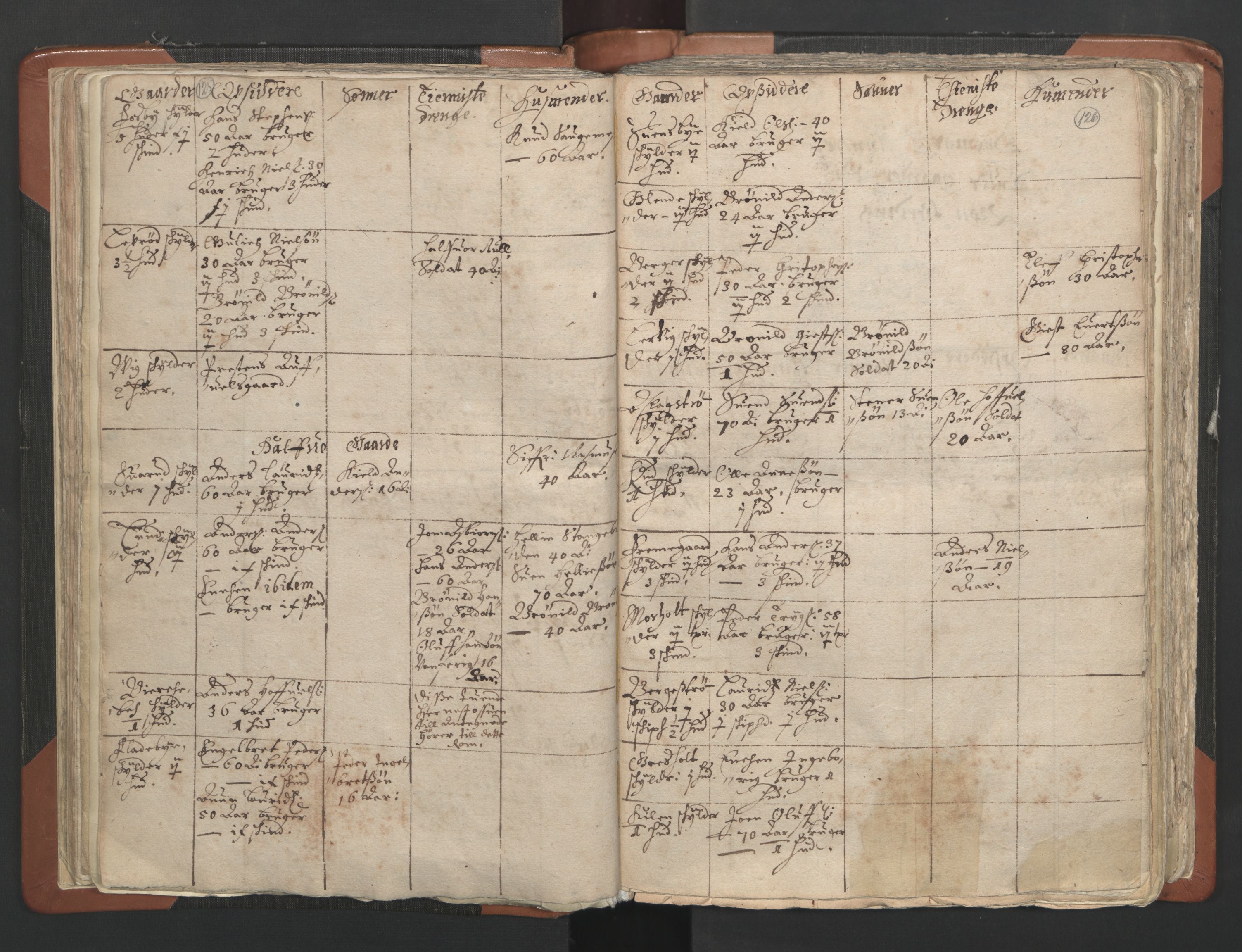 RA, Vicar's Census 1664-1666, no. 2: Øvre Borgesyssel deanery, 1664-1666, p. 125-126