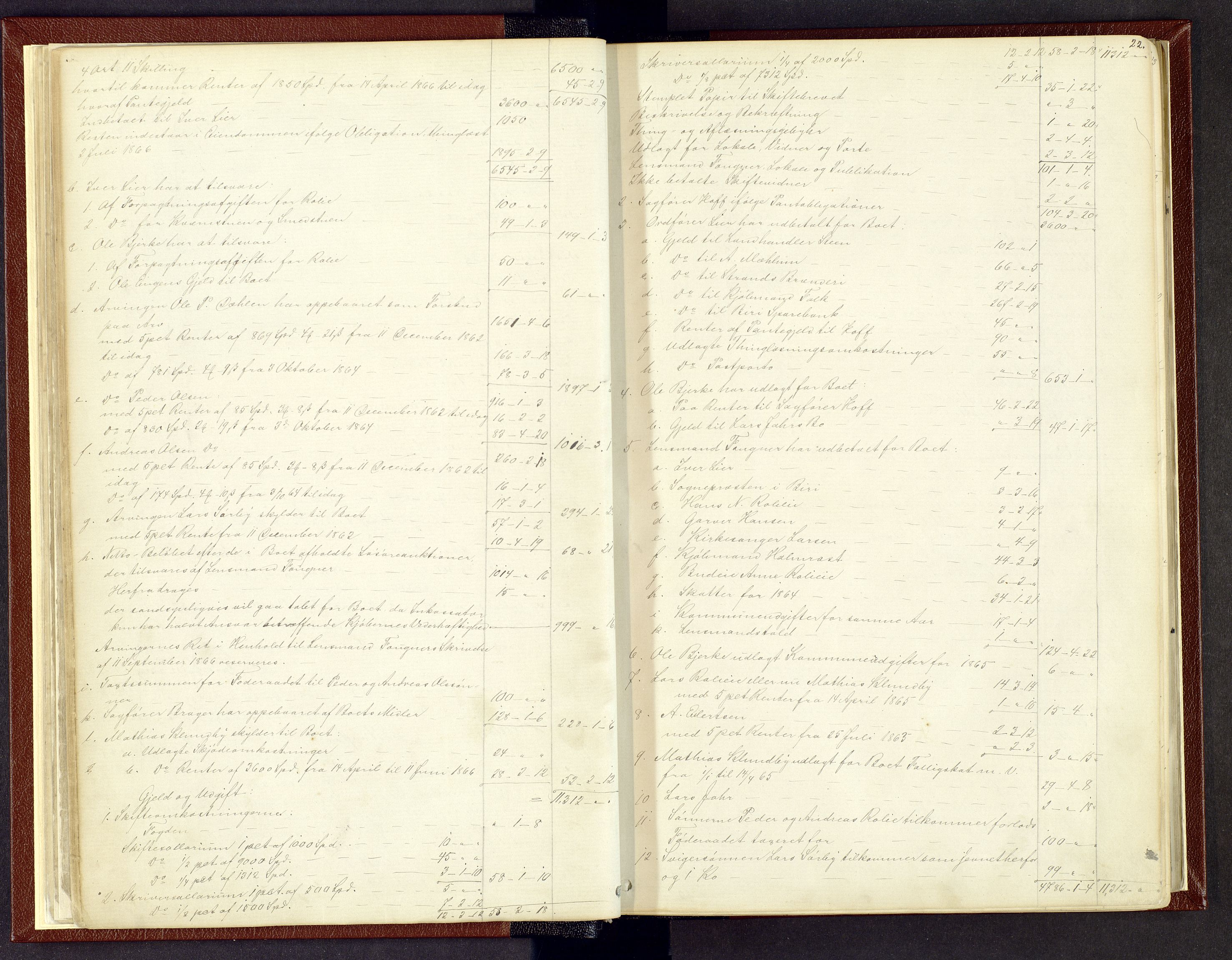 Toten tingrett, AV/SAH-TING-006/J/Jb/L0006: Skiftebehandlingsprotokoll - Biri, 1864-1903, p. 21b-22a