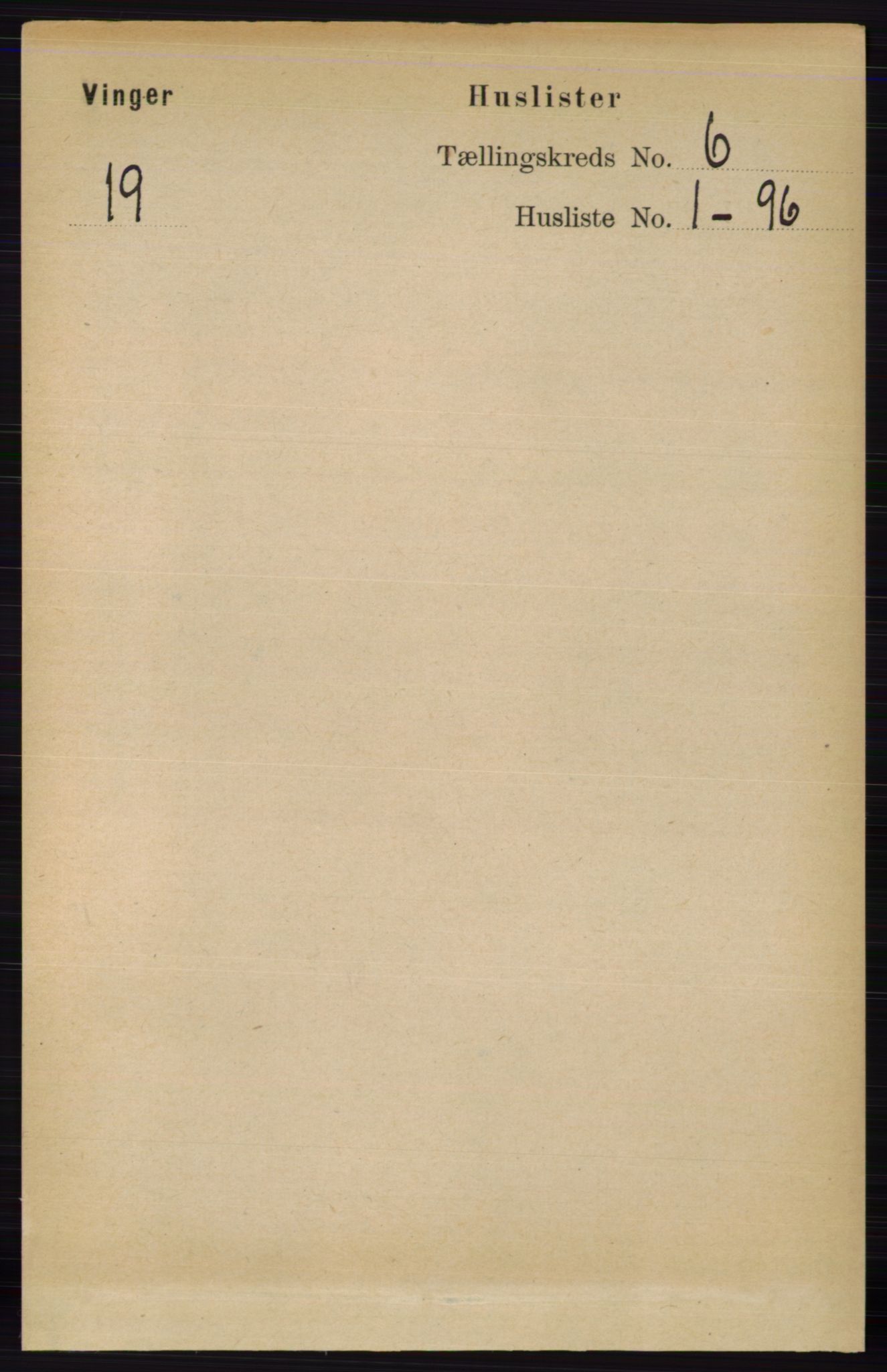 RA, 1891 census for 0421 Vinger, 1891, p. 2508