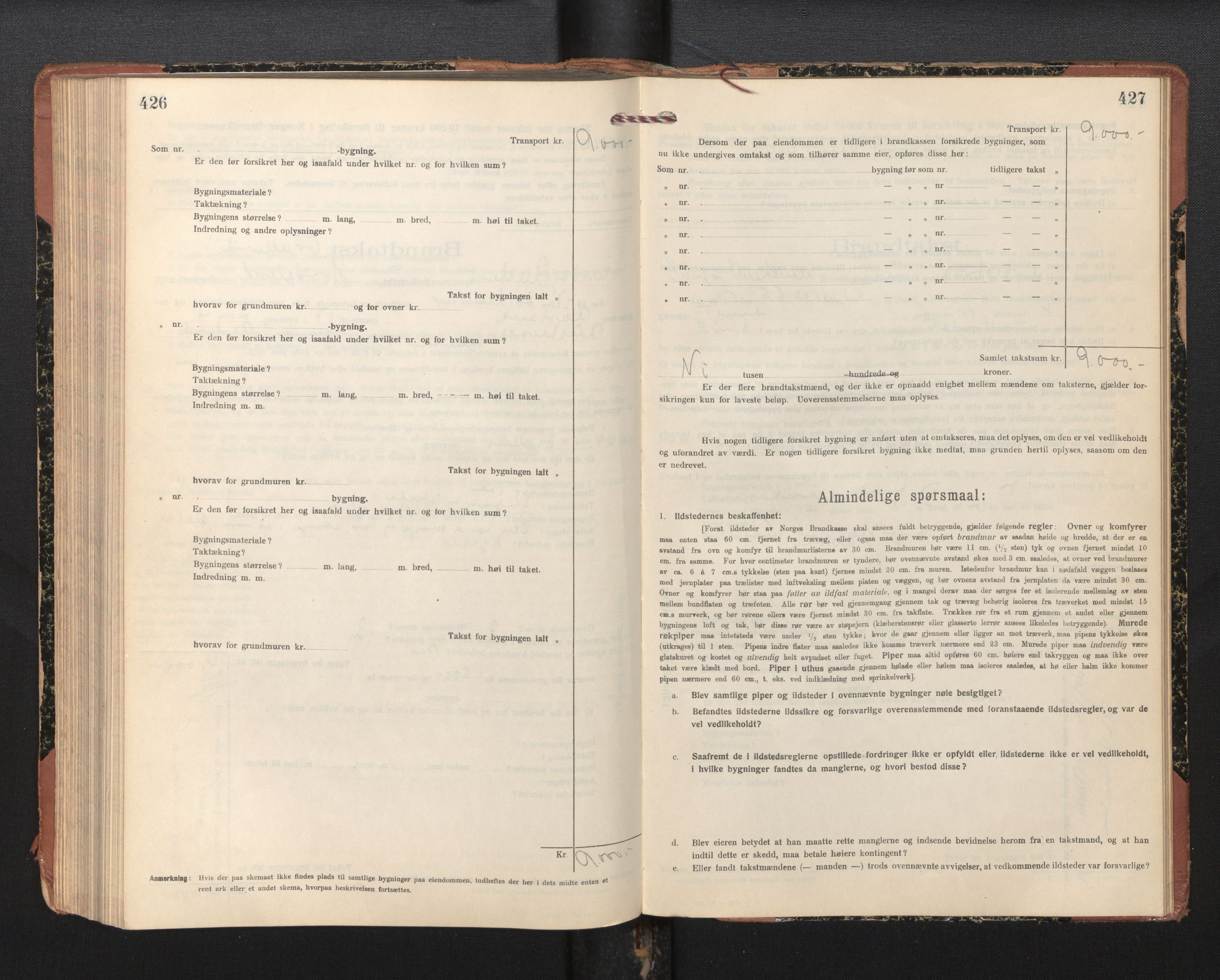 Lensmannen i Sund og Austevoll, SAB/A-35201/0012/L0004: Branntakstprotokoll, skjematakst, 1917-1949, p. 426-427