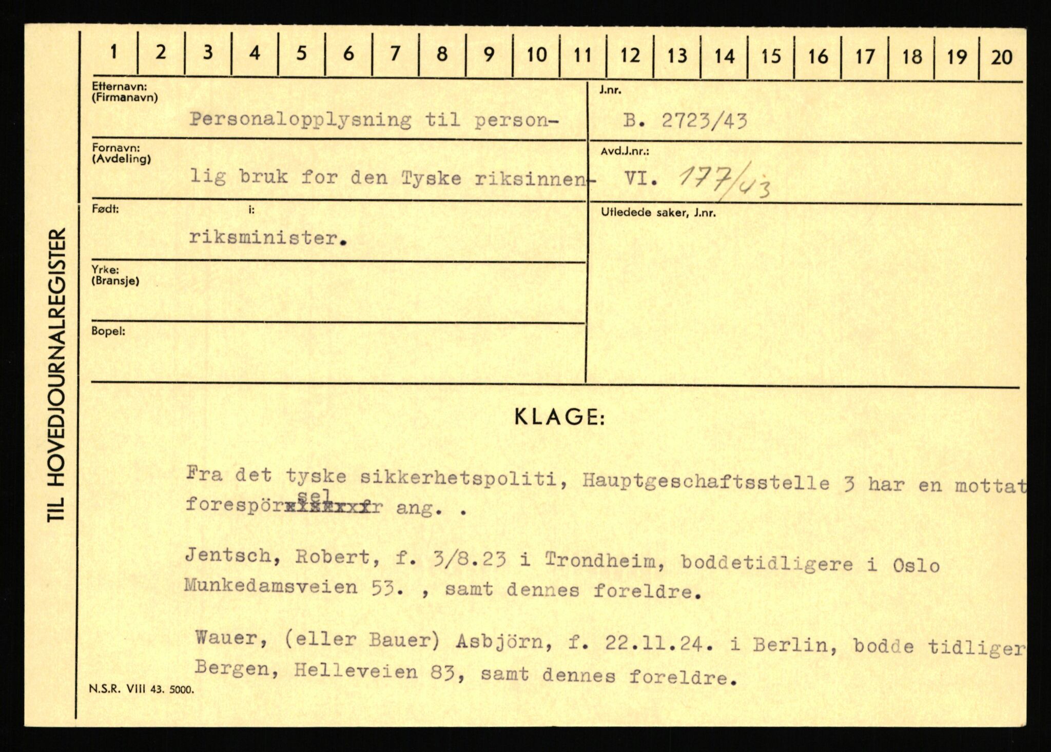 Statspolitiet - Hovedkontoret / Osloavdelingen, AV/RA-S-1329/C/Ca/L0012: Oanæs - Quistgaard	, 1943-1945, p. 3889