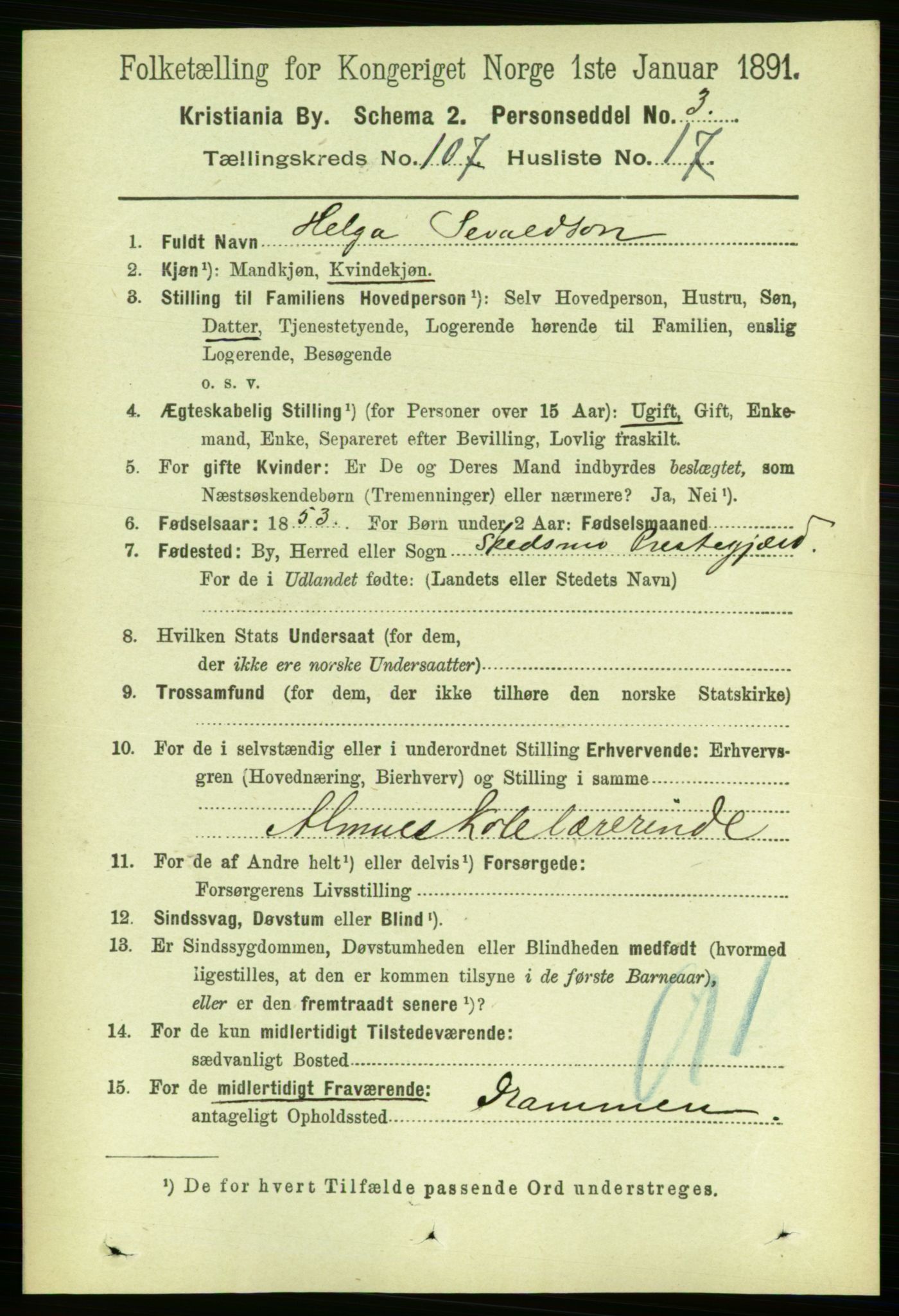 RA, 1891 census for 0301 Kristiania, 1891, p. 54942