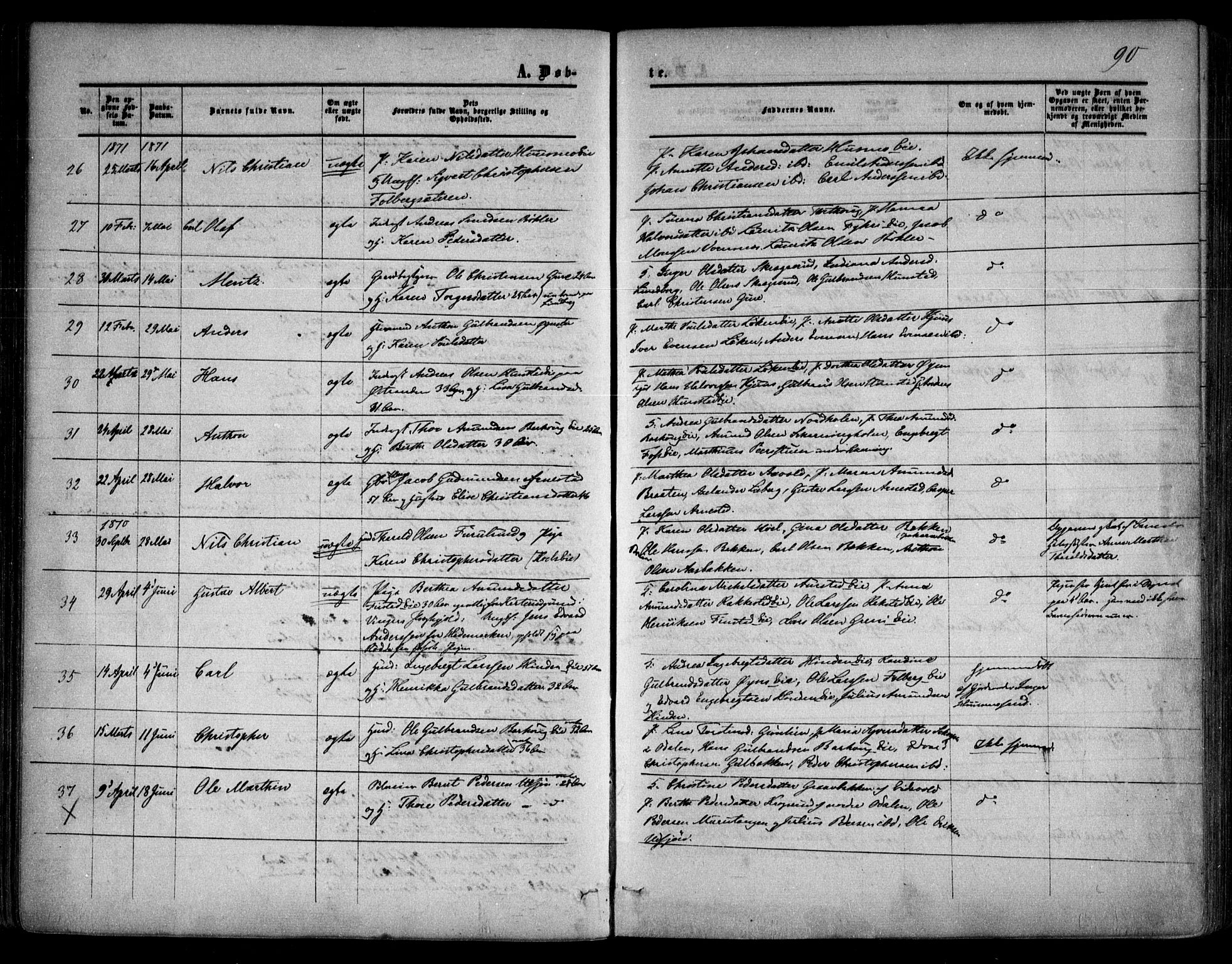 Nes prestekontor Kirkebøker, SAO/A-10410/F/Fa/L0008: Parish register (official) no. I 8, 1859-1874, p. 90