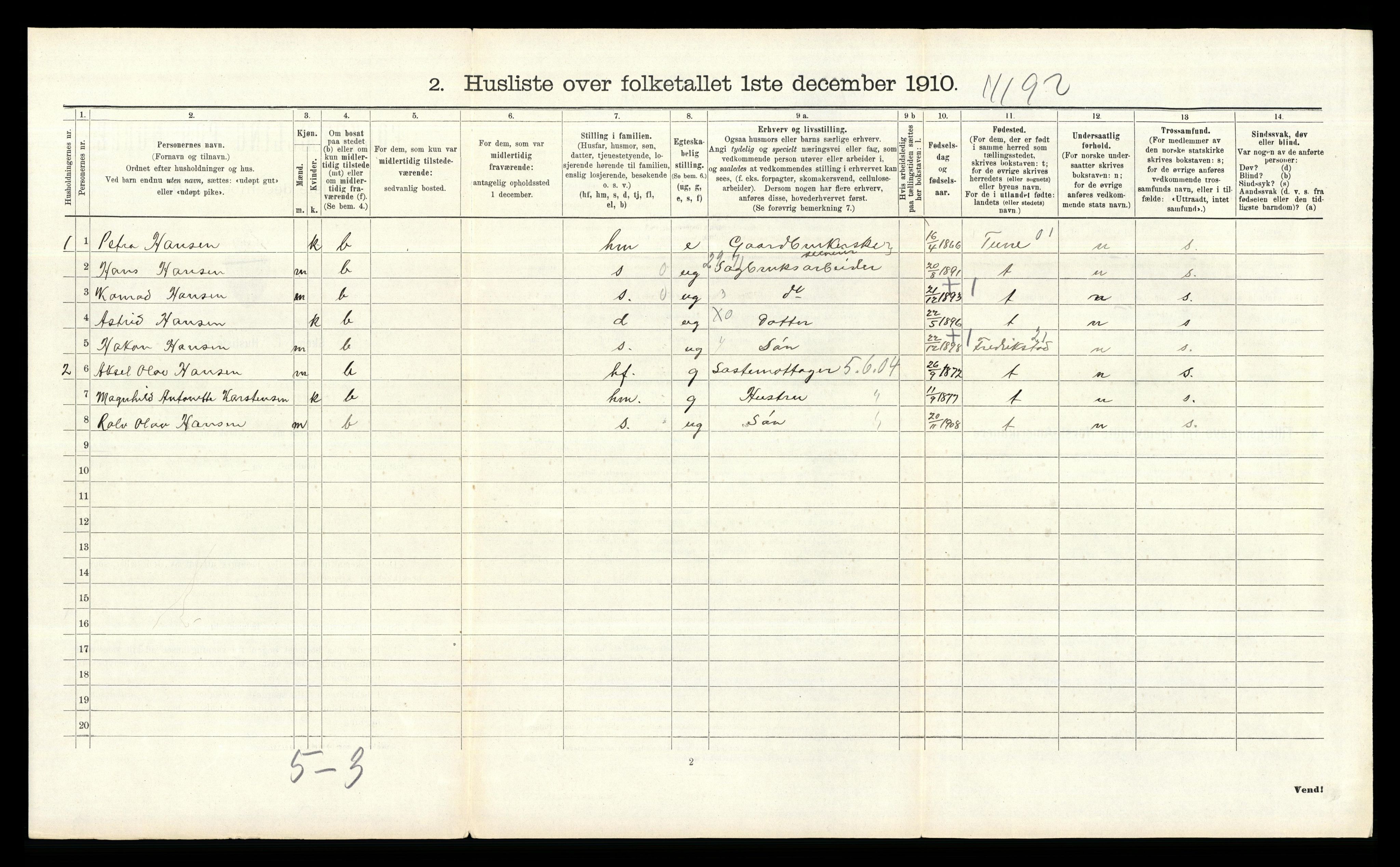 RA, 1910 census for Glemmen, 1910, p. 473