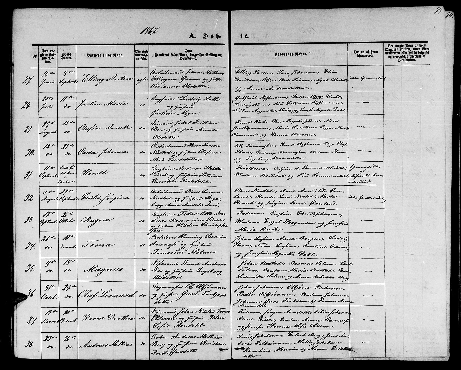 Ministerialprotokoller, klokkerbøker og fødselsregistre - Møre og Romsdal, AV/SAT-A-1454/558/L0701: Parish register (copy) no. 558C02, 1862-1879, p. 23