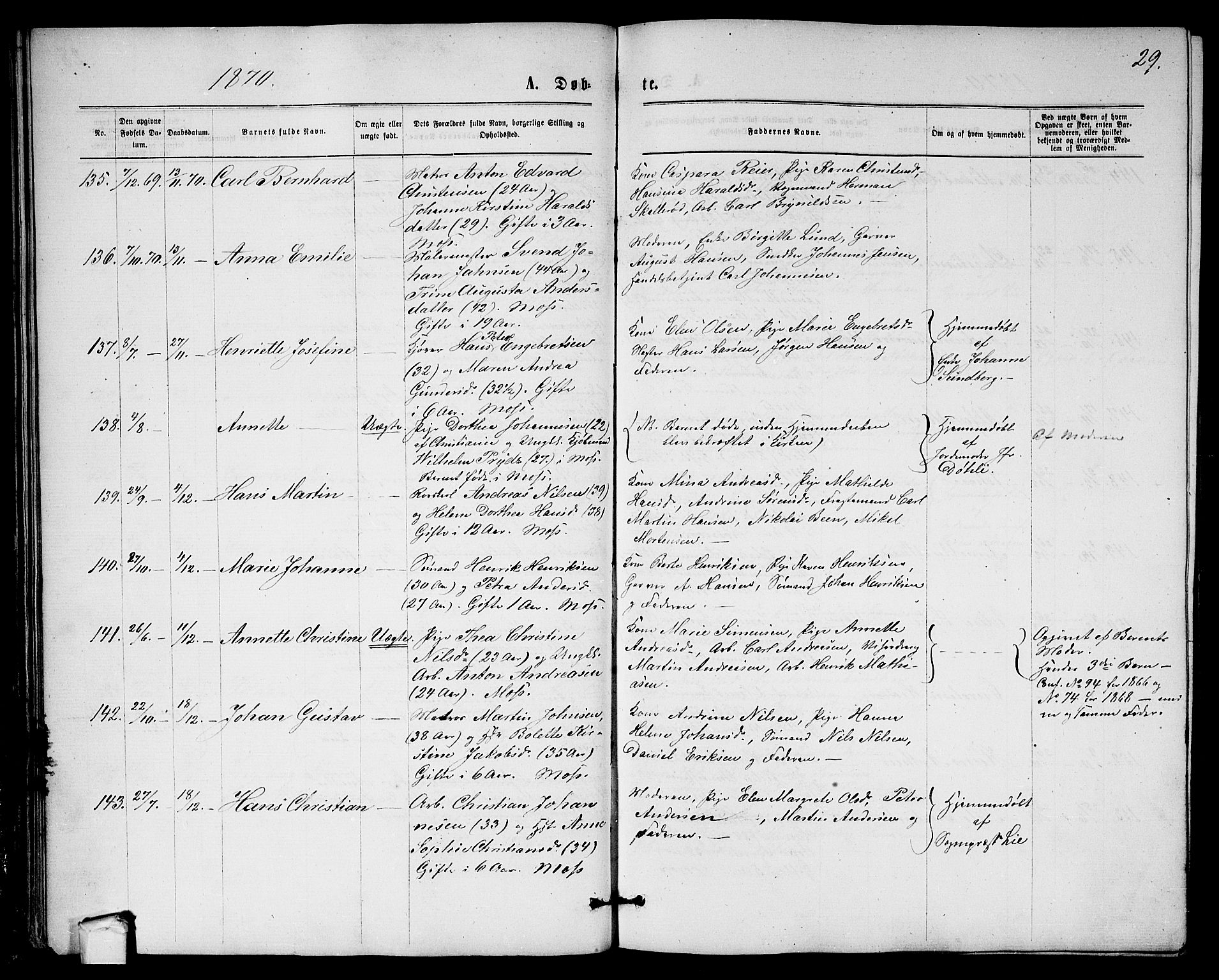 Moss prestekontor Kirkebøker, AV/SAO-A-2003/G/Ga/L0004: Parish register (copy) no.  I 4, 1869-1877, p. 29