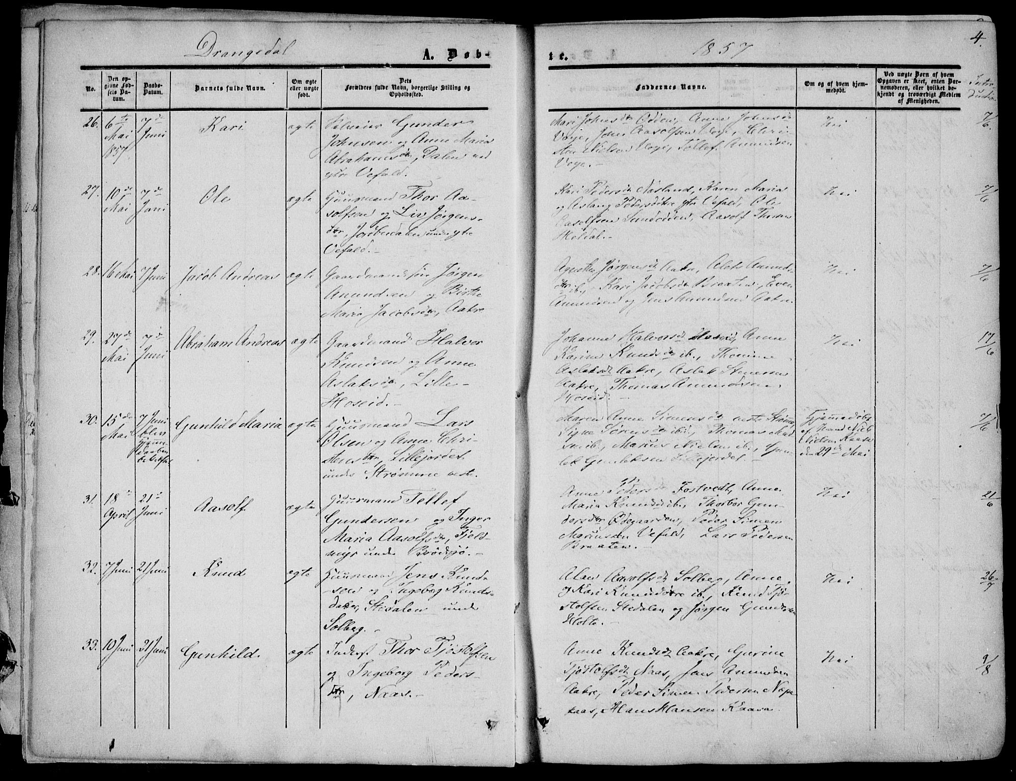 Drangedal kirkebøker, SAKO/A-258/F/Fa/L0008: Parish register (official) no. 8, 1857-1871, p. 4