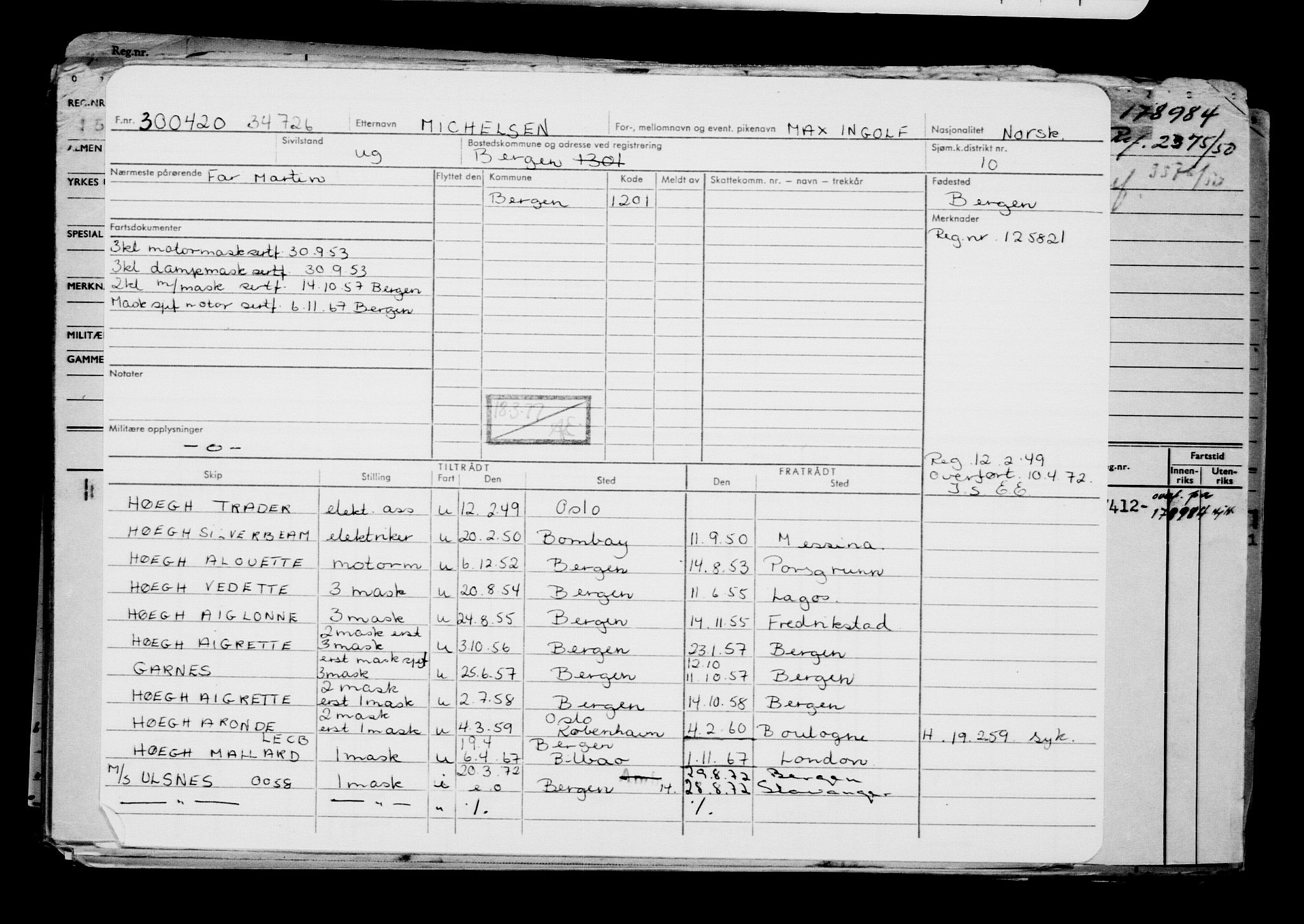 Direktoratet for sjømenn, AV/RA-S-3545/G/Gb/L0180: Hovedkort, 1920, p. 235