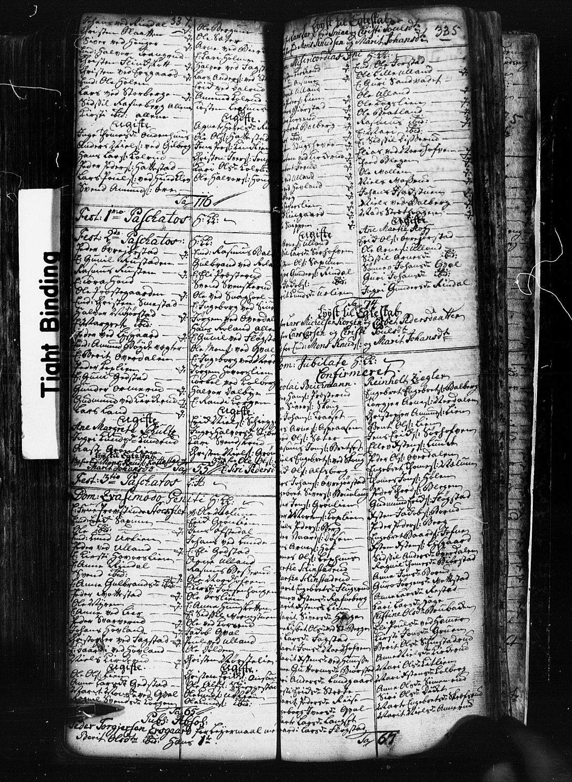 Fåberg prestekontor, AV/SAH-PREST-086/H/Ha/Hab/L0001: Parish register (copy) no. 1, 1727-1767, p. 334-335