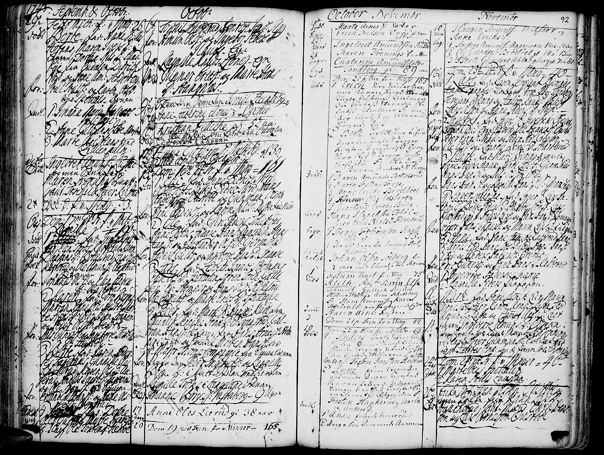 Vinger prestekontor, AV/SAH-PREST-024/H/Ha/Haa/L0002: Parish register (official) no. 2, 1730-1751, p. 92