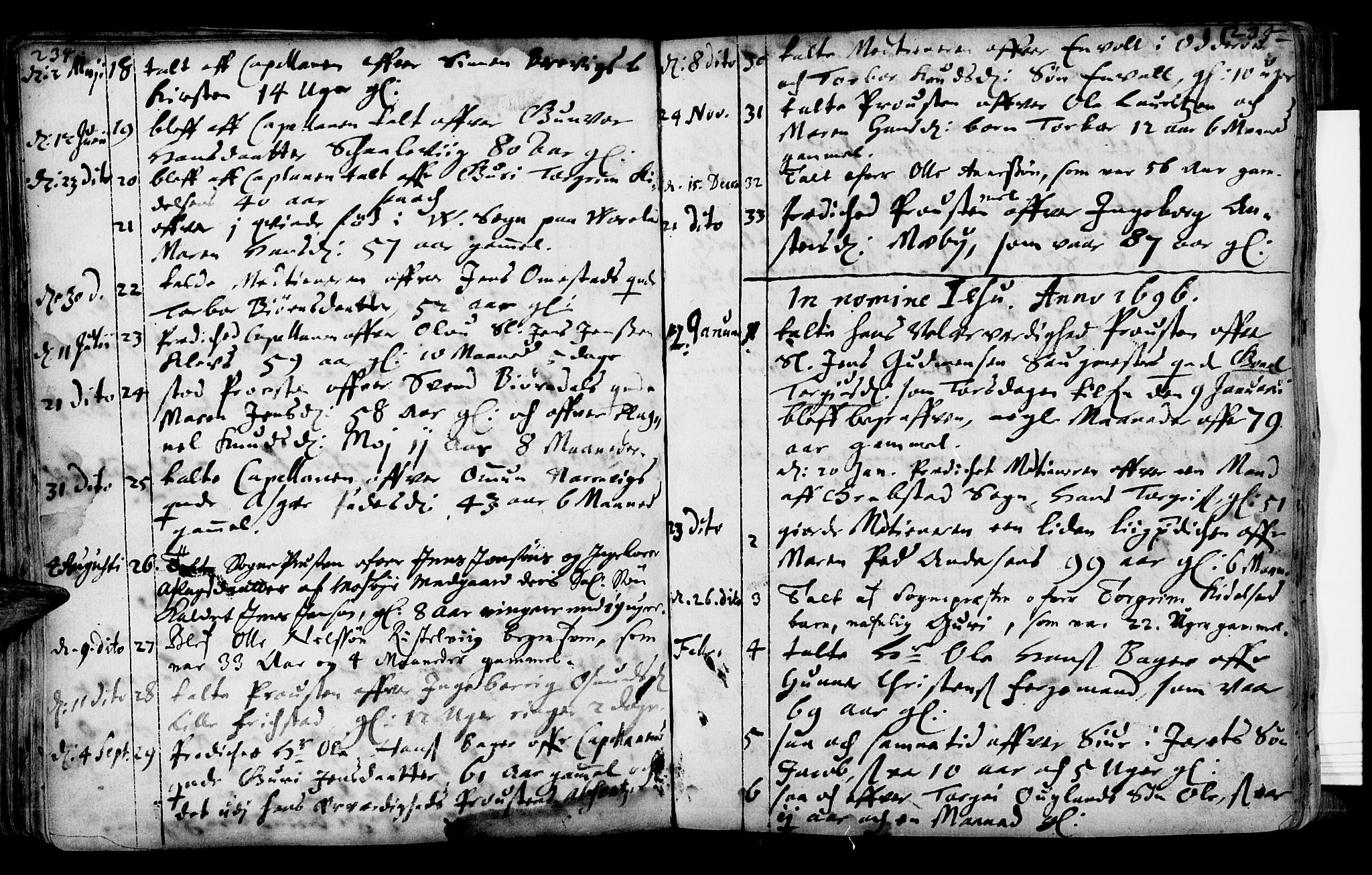 Oddernes sokneprestkontor, SAK/1111-0033/F/Fa/Faa/L0001: Parish register (official) no. A 1, 1692-1718, p. 234-235