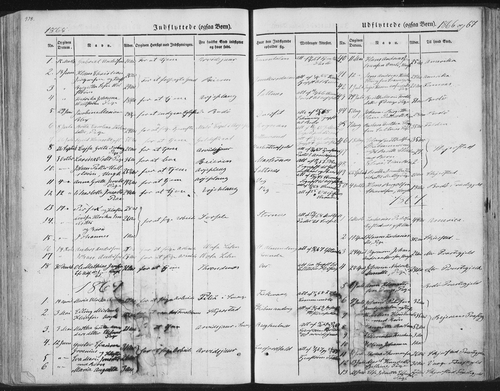 Ministerialprotokoller, klokkerbøker og fødselsregistre - Nordland, SAT/A-1459/847/L0667: Parish register (official) no. 847A07, 1842-1871, p. 378