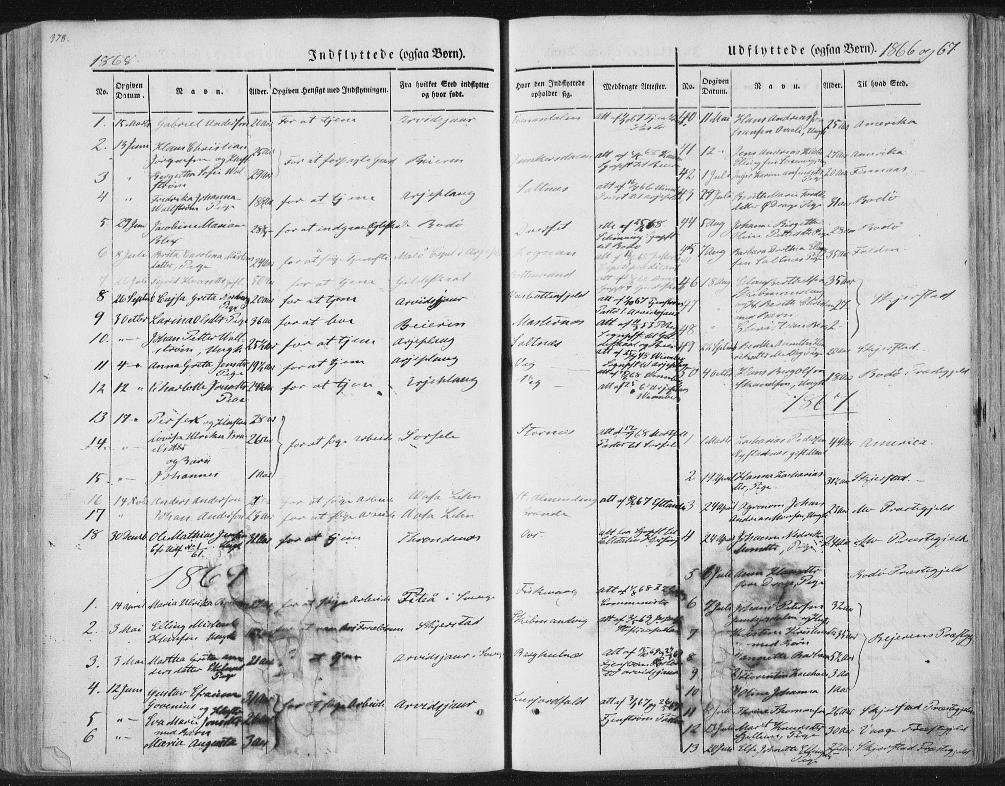 Ministerialprotokoller, klokkerbøker og fødselsregistre - Nordland, AV/SAT-A-1459/847/L0667: Parish register (official) no. 847A07, 1842-1871, p. 378