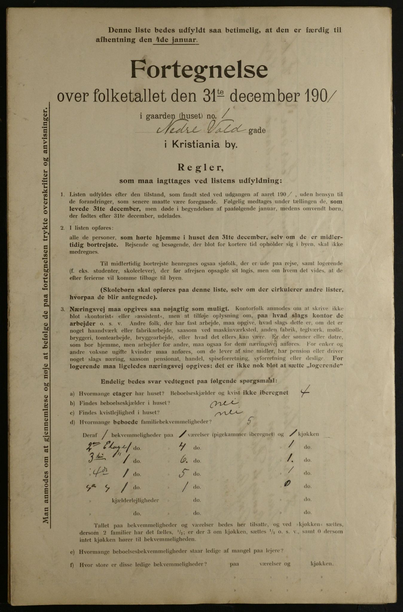 OBA, Municipal Census 1901 for Kristiania, 1901, p. 10677