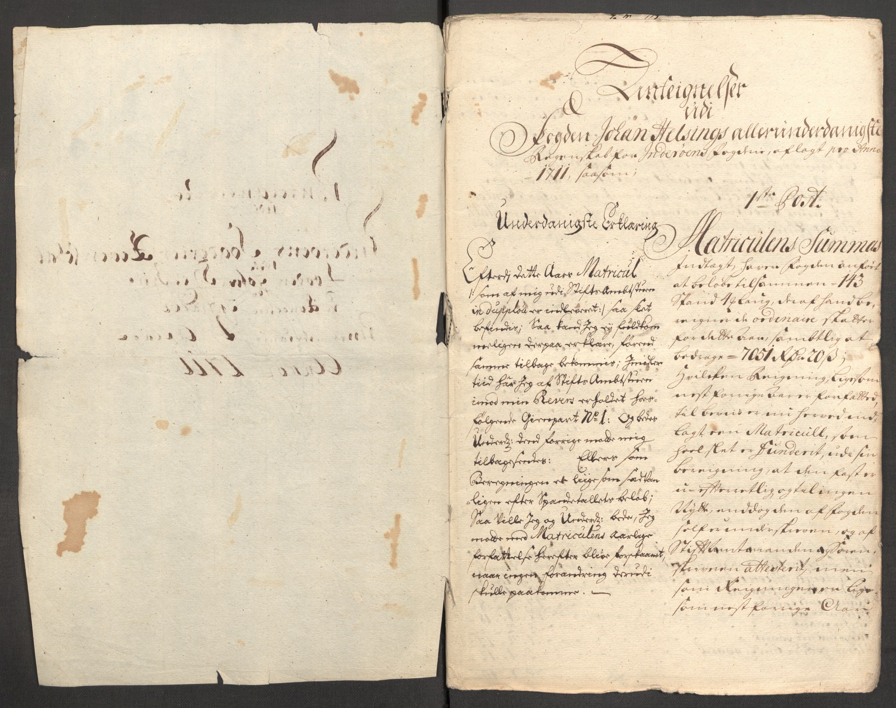 Rentekammeret inntil 1814, Reviderte regnskaper, Fogderegnskap, AV/RA-EA-4092/R63/L4319: Fogderegnskap Inderøy, 1711, p. 488