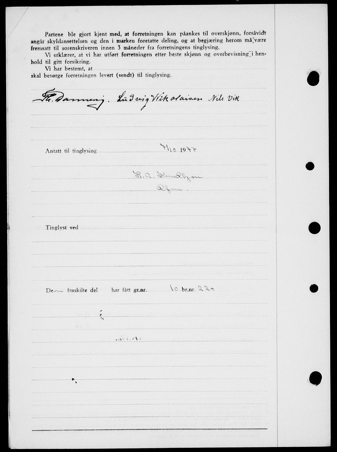 Onsøy sorenskriveri, SAO/A-10474/G/Ga/Gab/L0021: Mortgage book no. II A-21, 1947-1947, Diary no: : 2715/1947